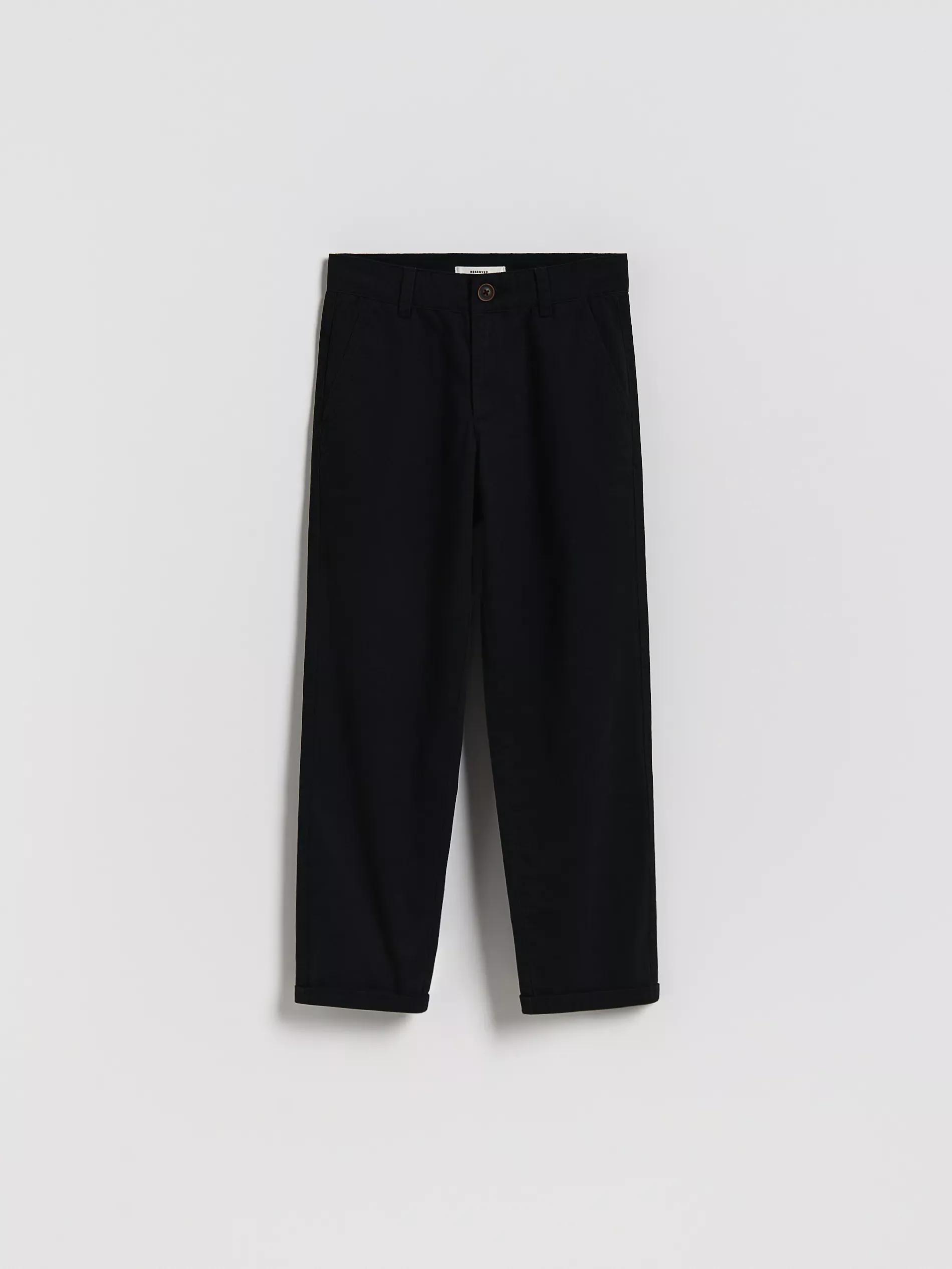 Black Cotton Rich Chino Trousers, , medium