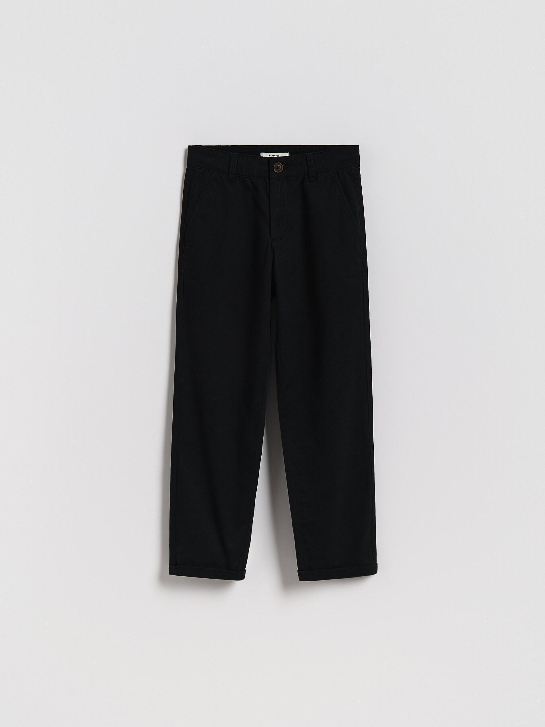 BLACK Cotton rich chino trousers, Black, medium