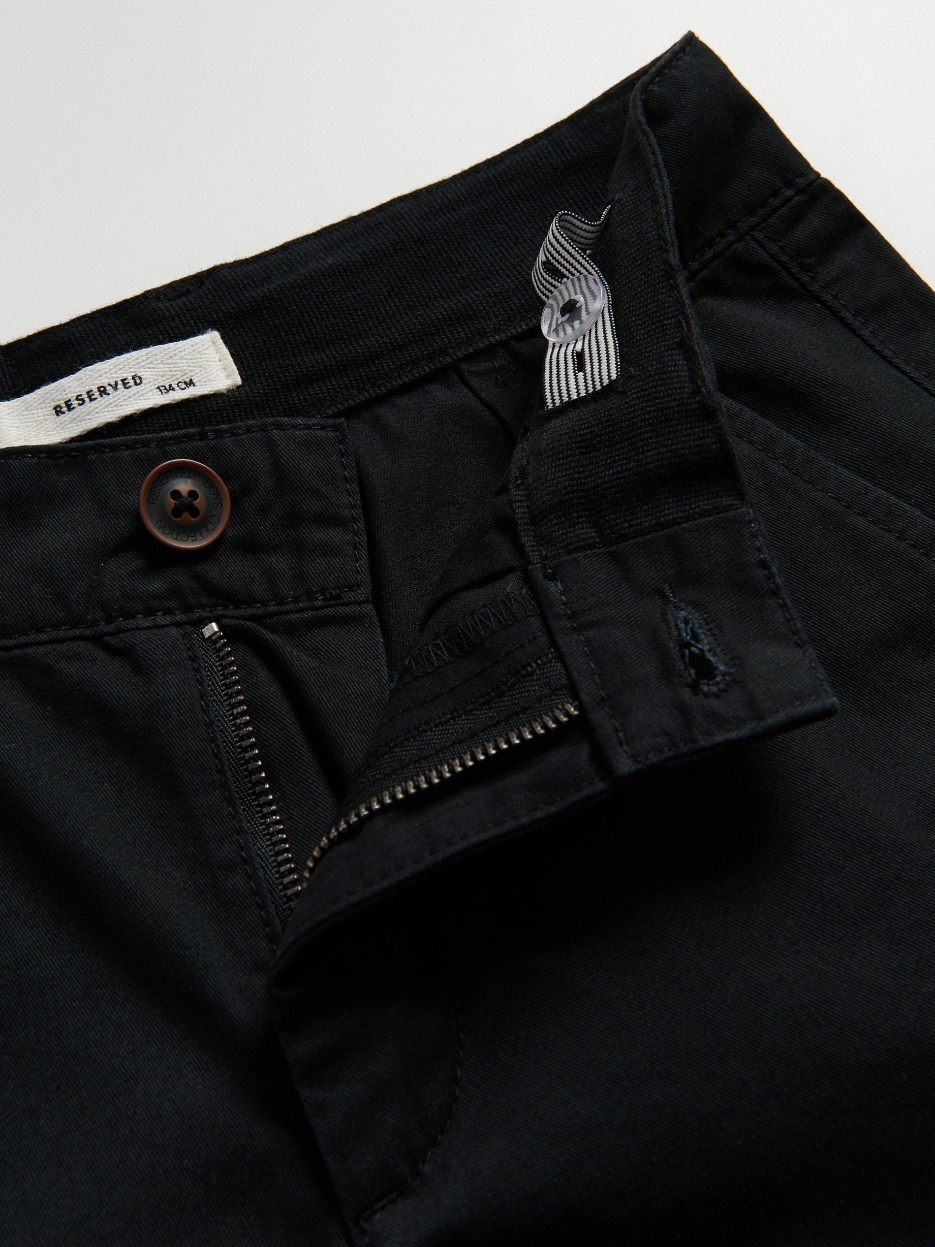 Black Cotton Rich Chino Trousers, , large image number 1