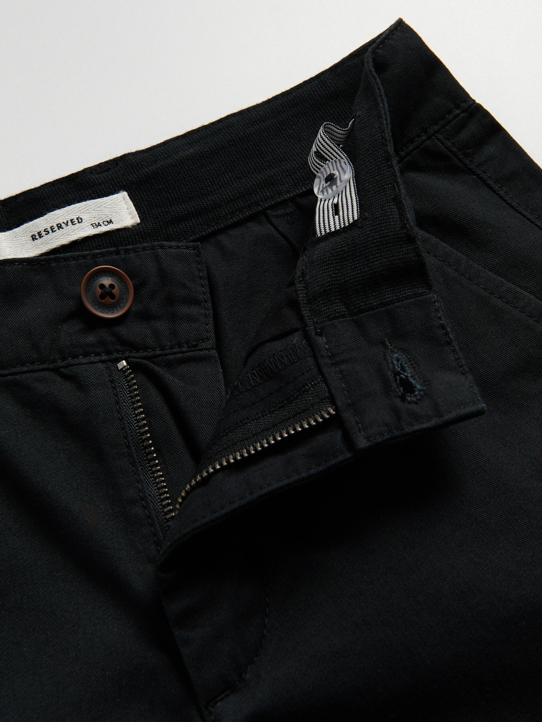 BLACK Cotton rich chino trousers, Black, medium