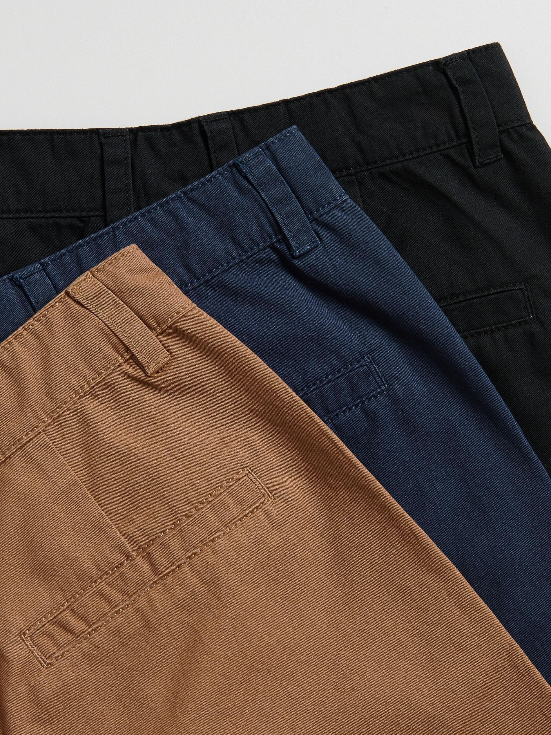 BLACK Cotton rich chino trousers, Black, medium