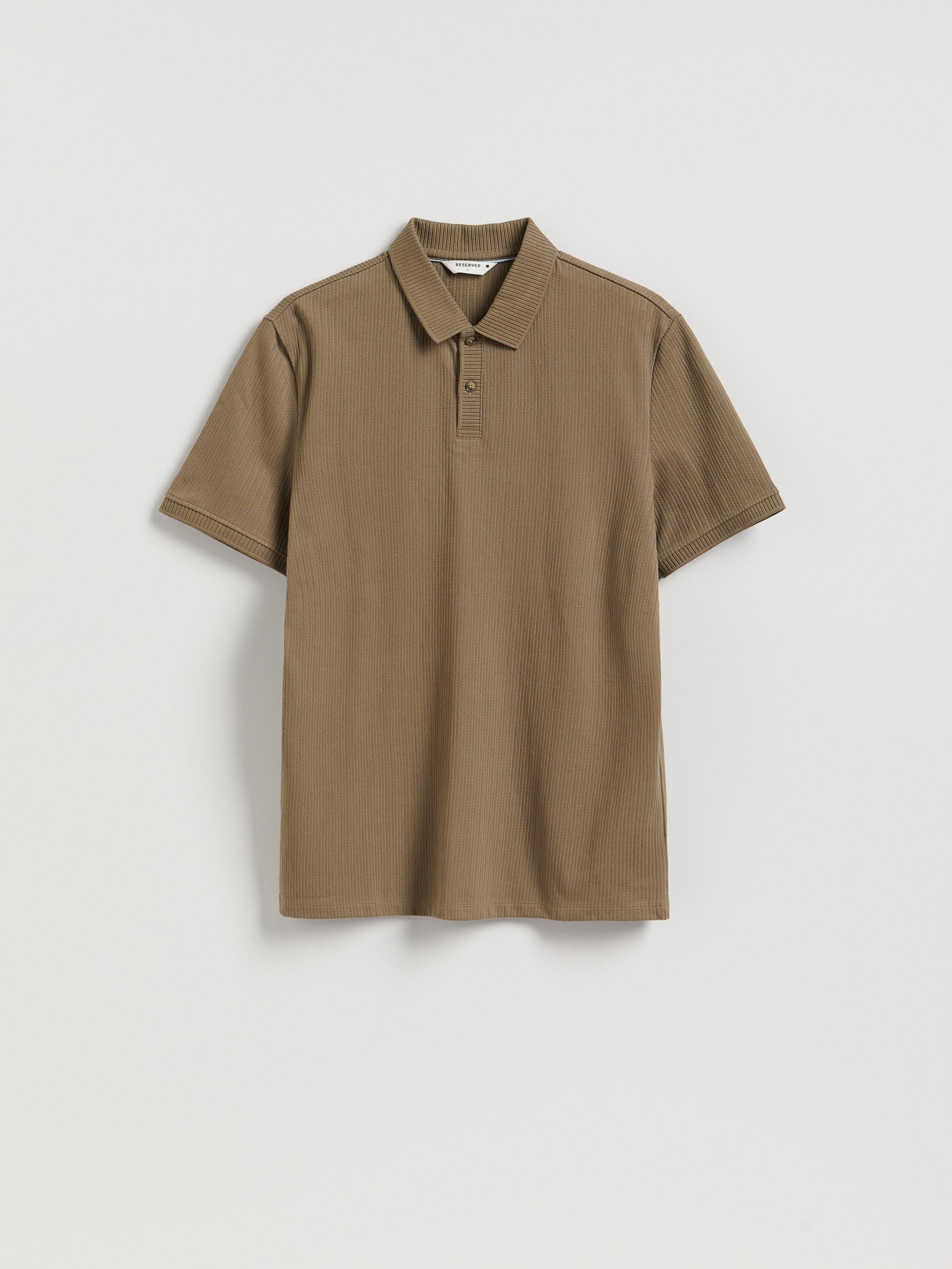 Brown Regular Fit Structural Jersey Polo Shirt, Brown, large image number 4