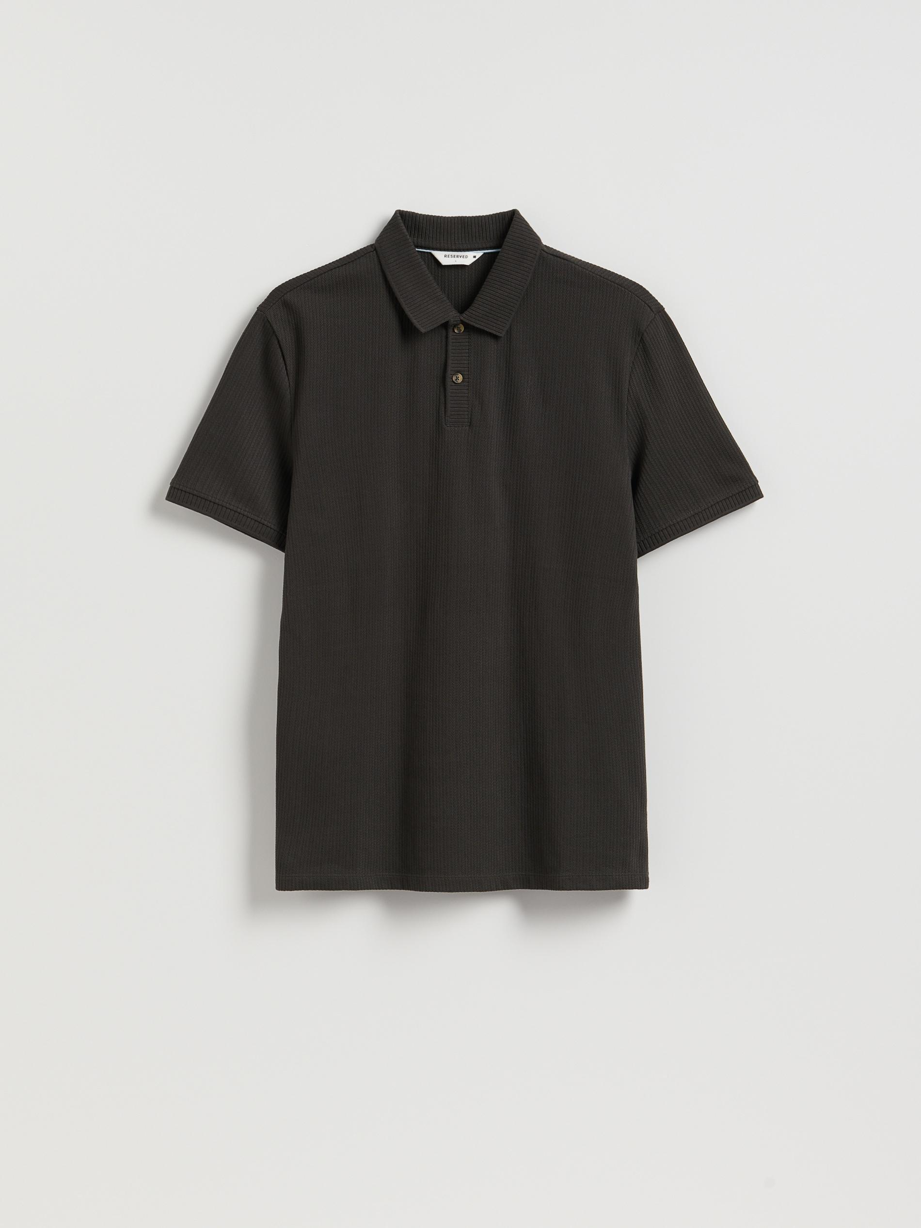 Grey Regular Fit Structural Jersey Polo Shirt, Grey, large image number 4