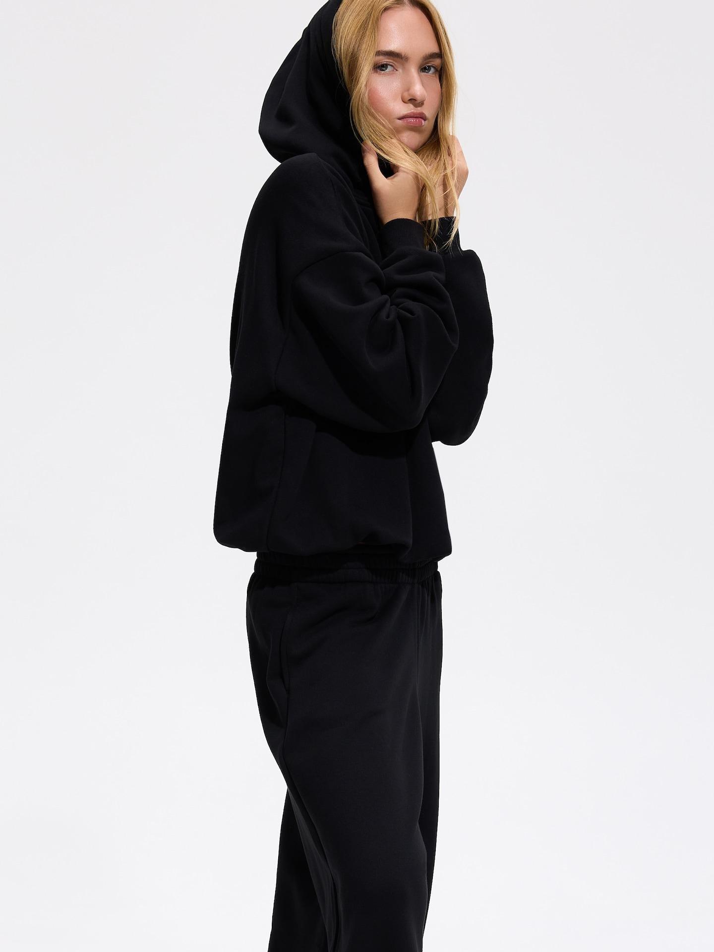 Black Hoodie, Black, medium