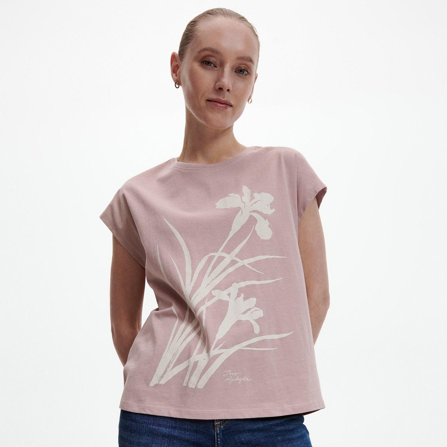 Pink Kimono T-Shirt With Print, , large image number 0