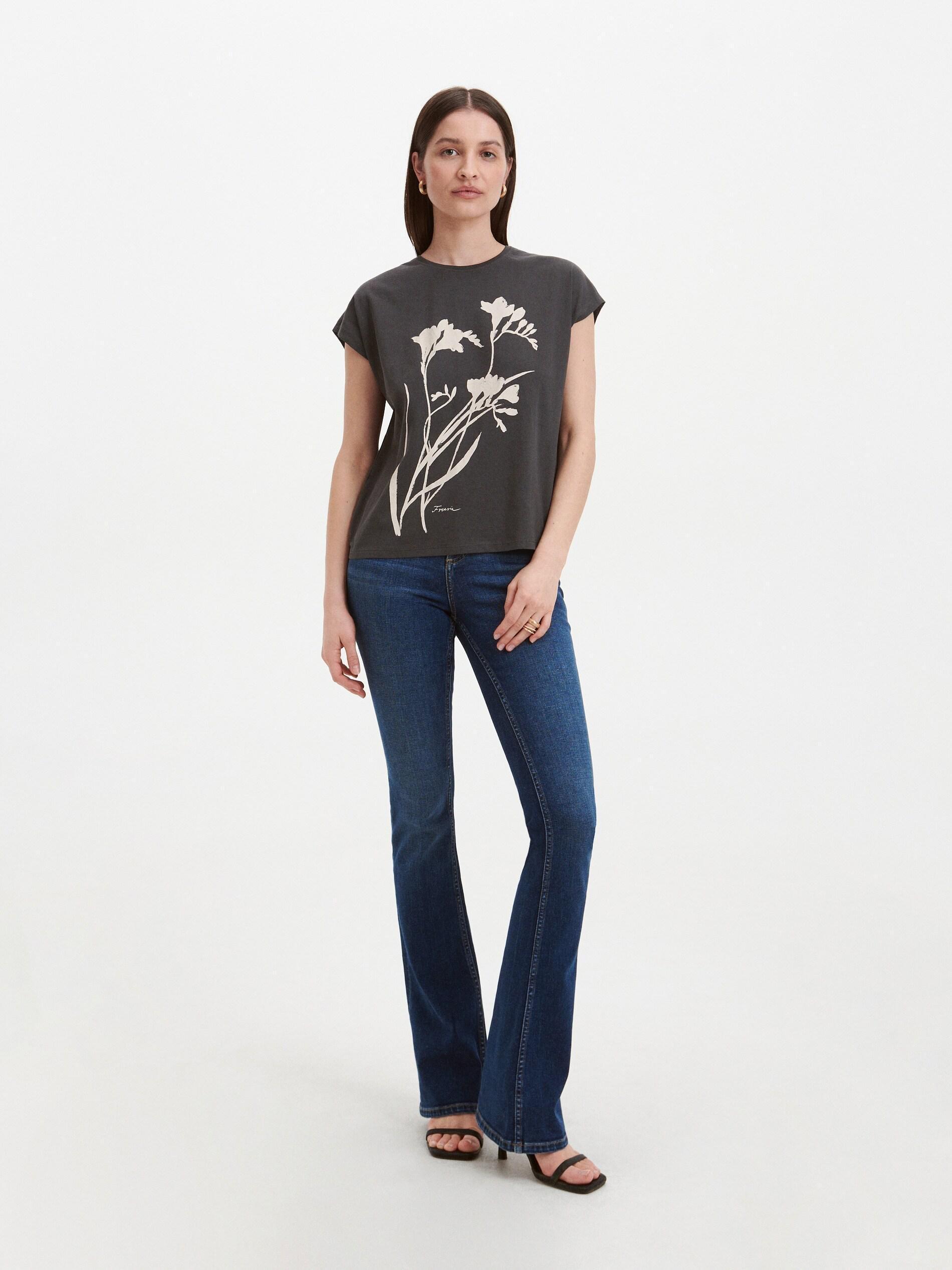 Grey Kimono T-Shirt With Print, , large image number 1