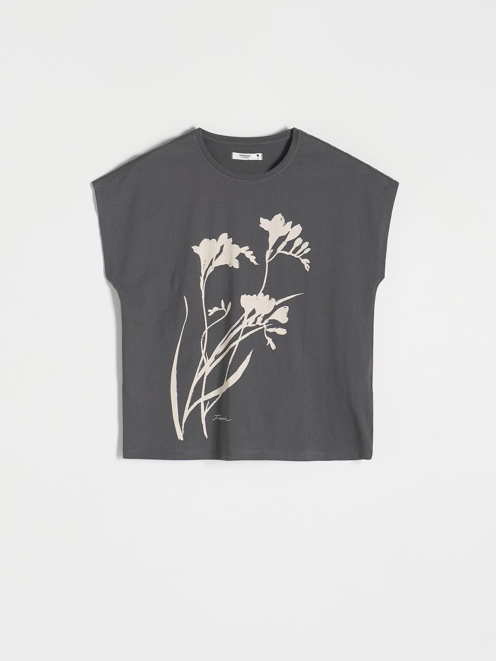 Grey Kimono T-Shirt With Print, , large image number 2
