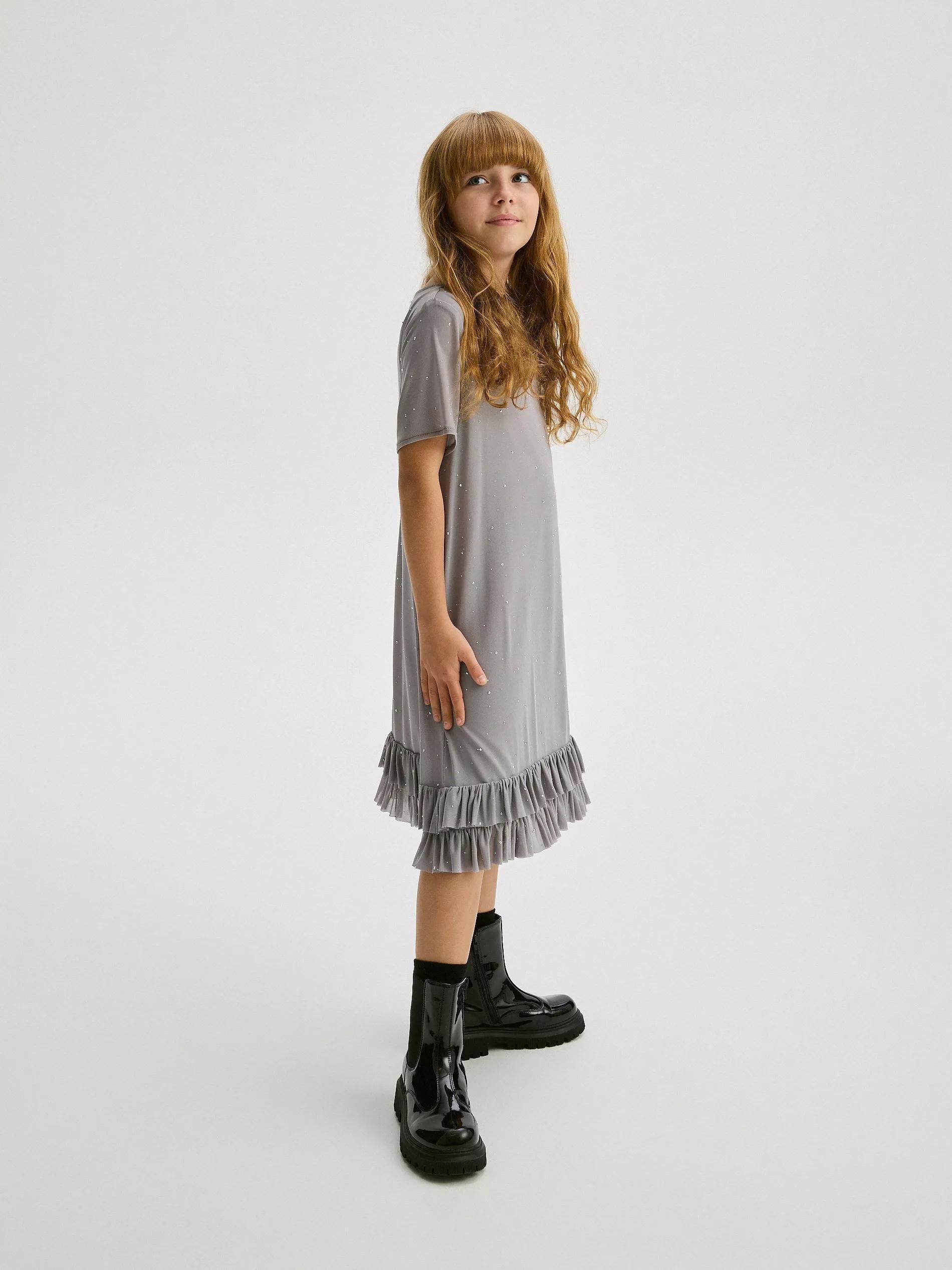 Grey Dress,Kids Girl, , large image number 3