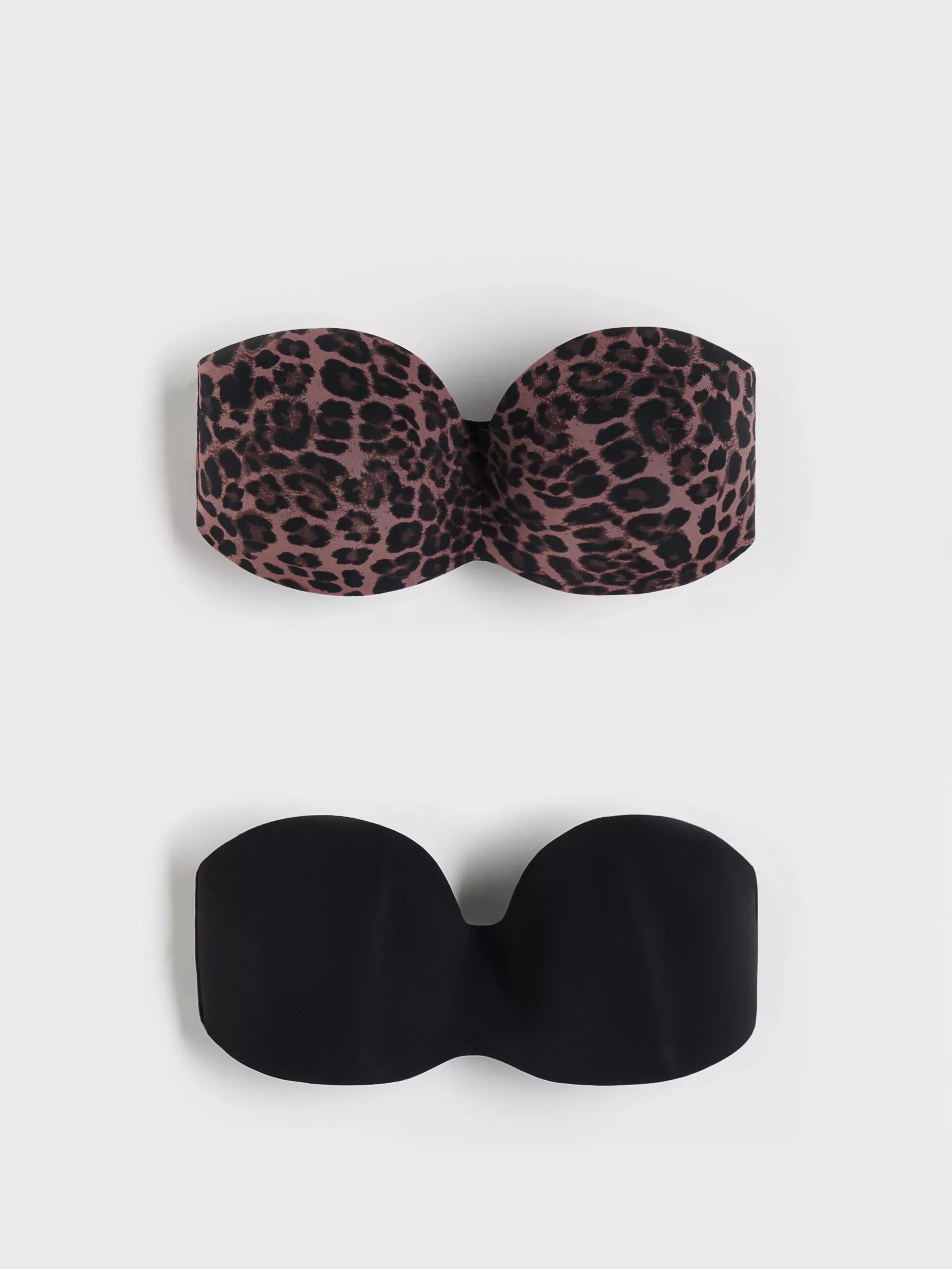 Black Bandeau Bra, 2-Pack, , large image number 2