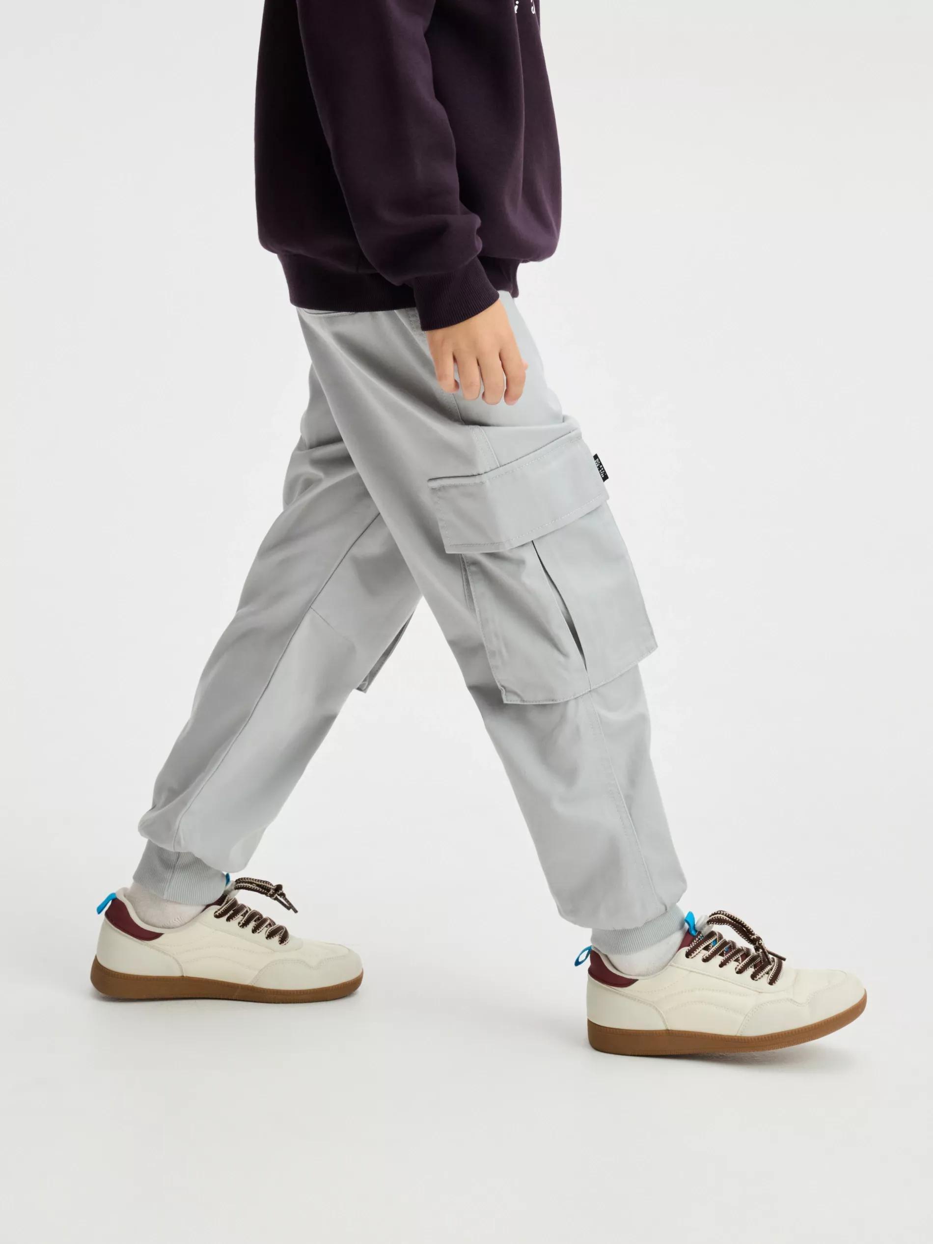 Grey Joggers With Pockets, Light grey, large image number 3