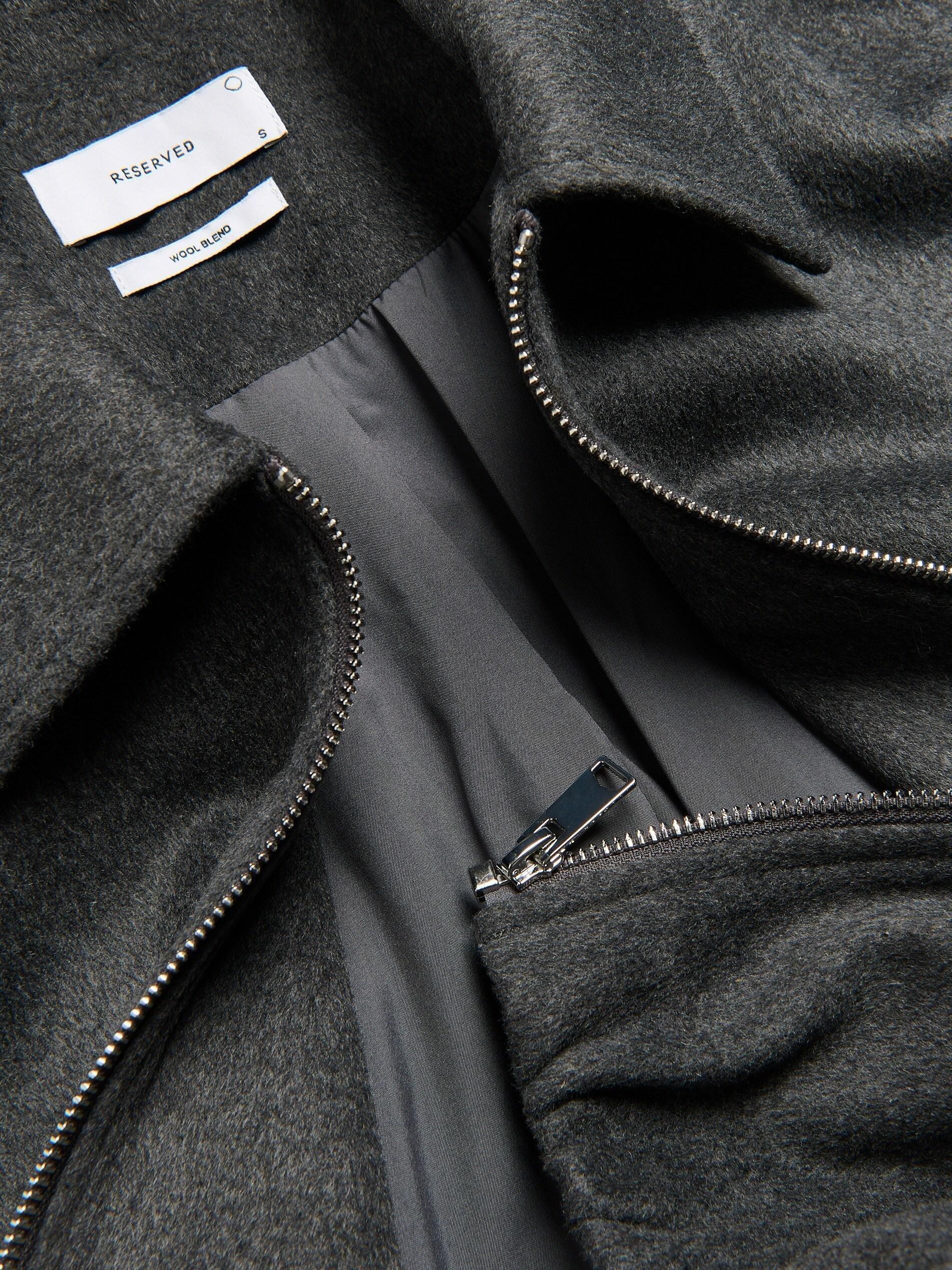 Grey Bomber Jacket With Collar, Grey, large image number 5