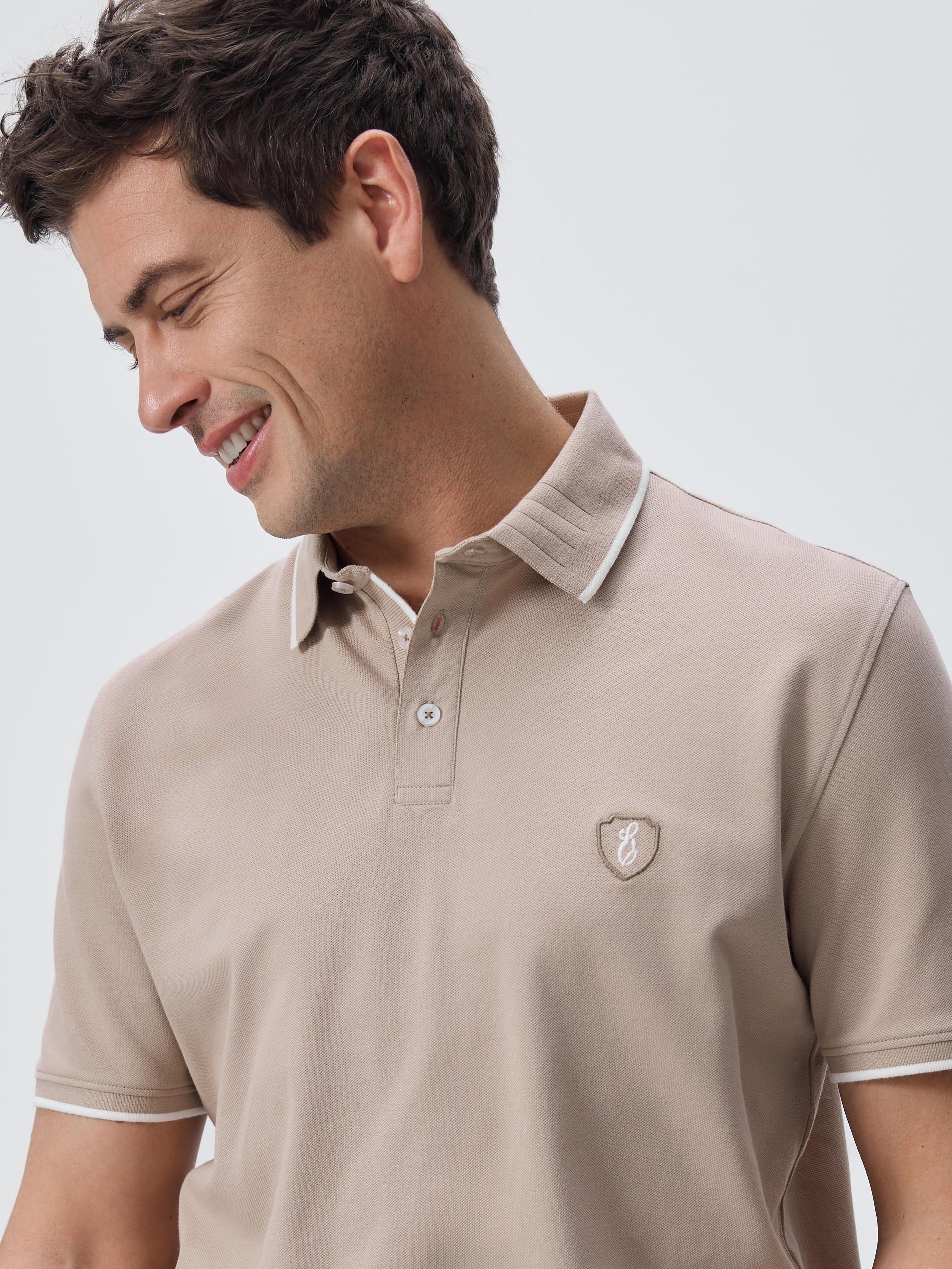 Beige Regular Fit Polo Shirt, Beige, large image number 0