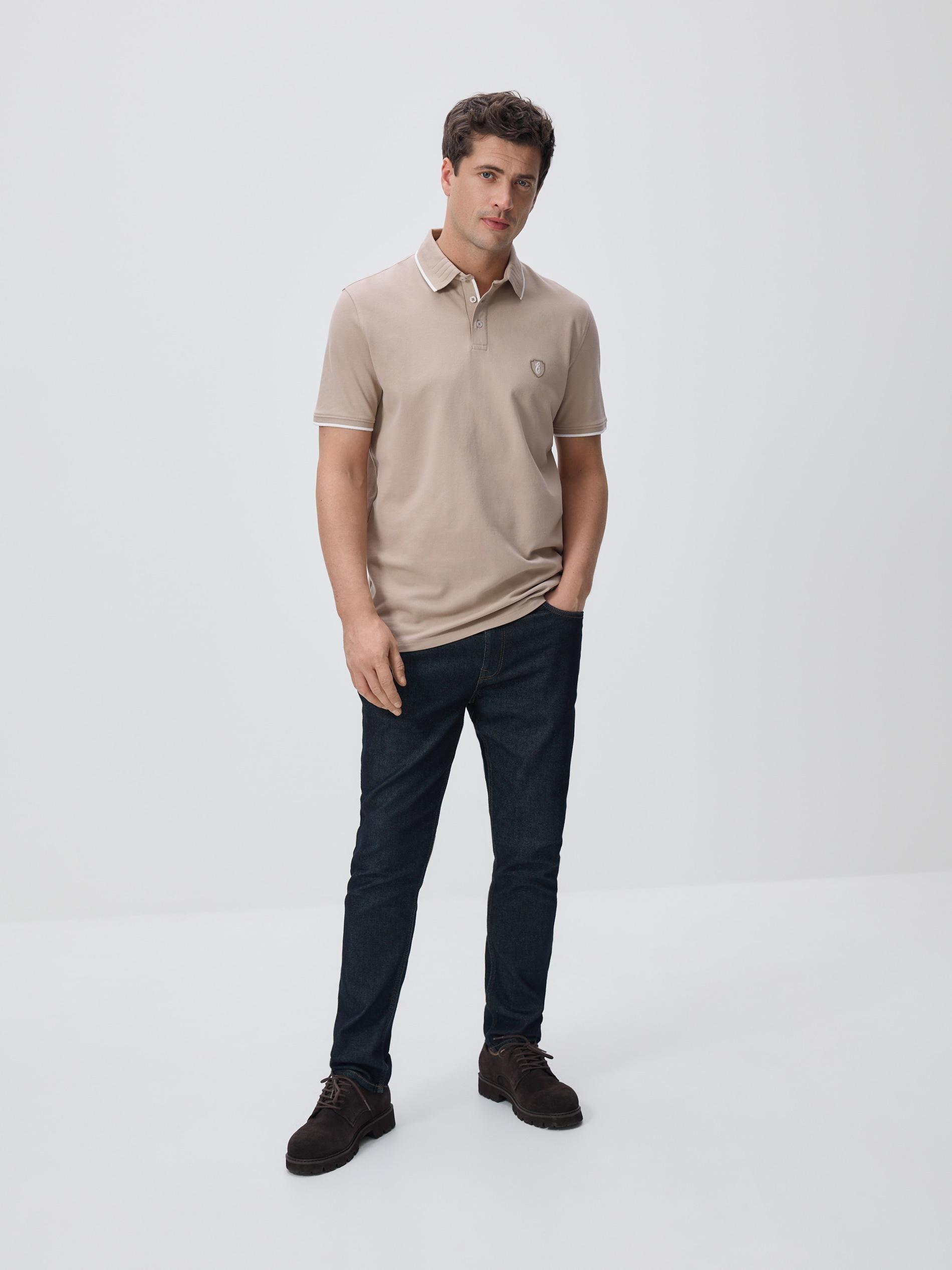 Beige Regular Fit Polo Shirt, Beige, medium