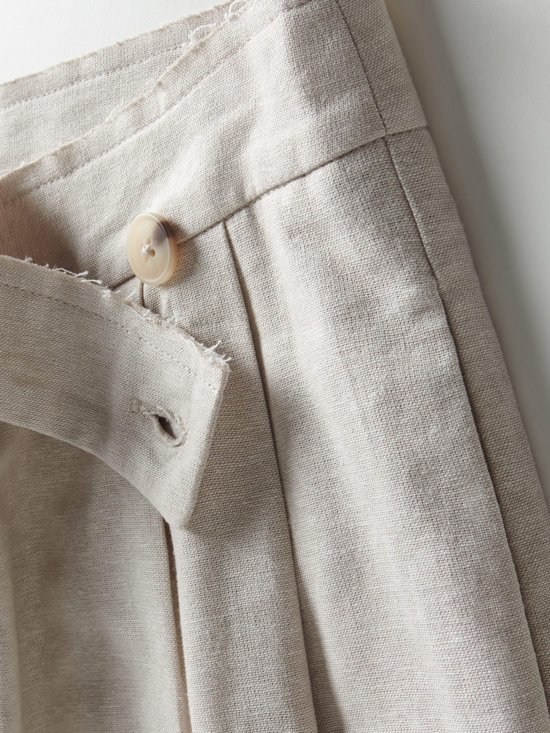 Beige Relaxed Linen Trousers, , large image number 5