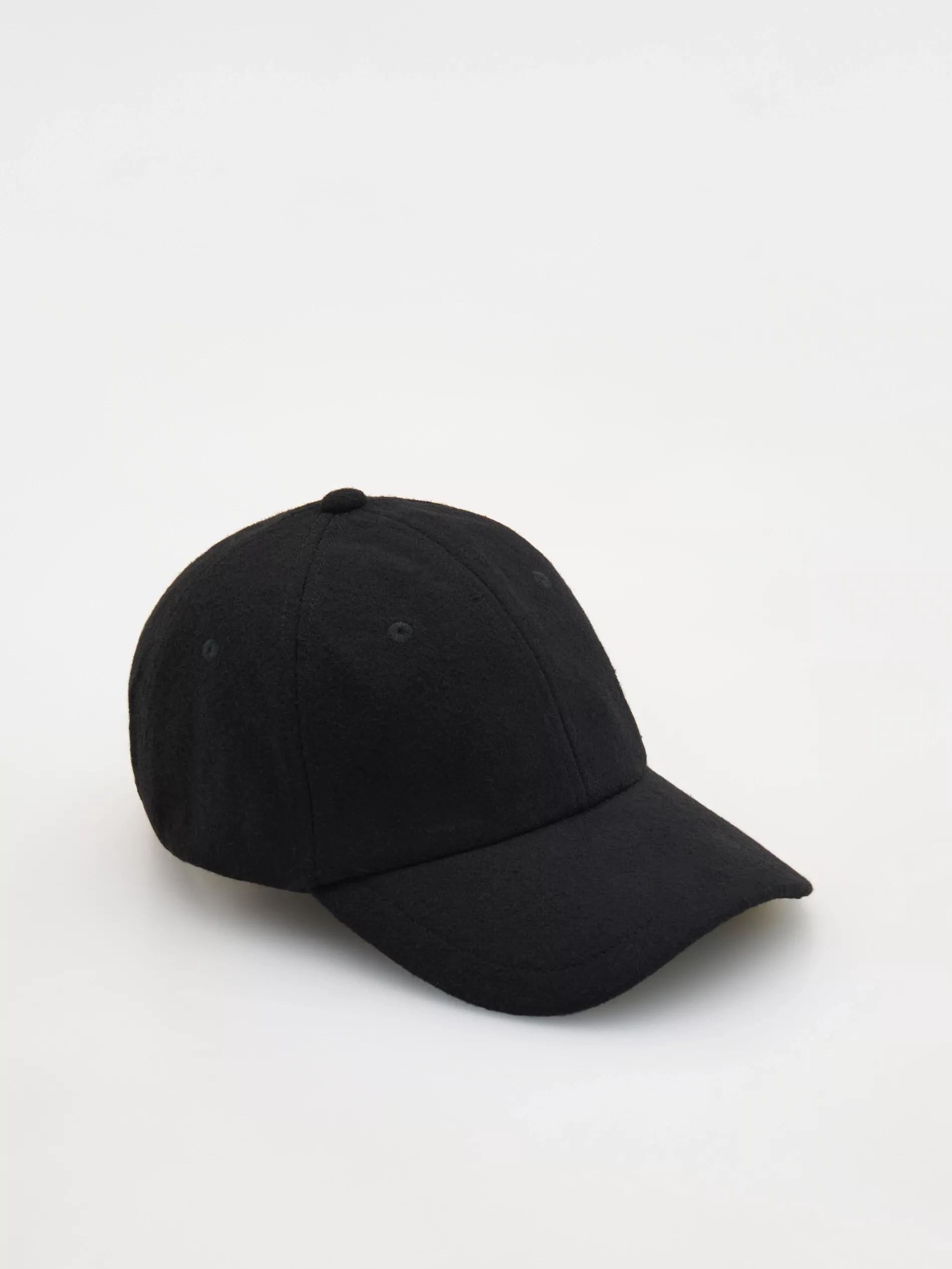 BLACK Baseball cap with wool blend, Black, large image number 0