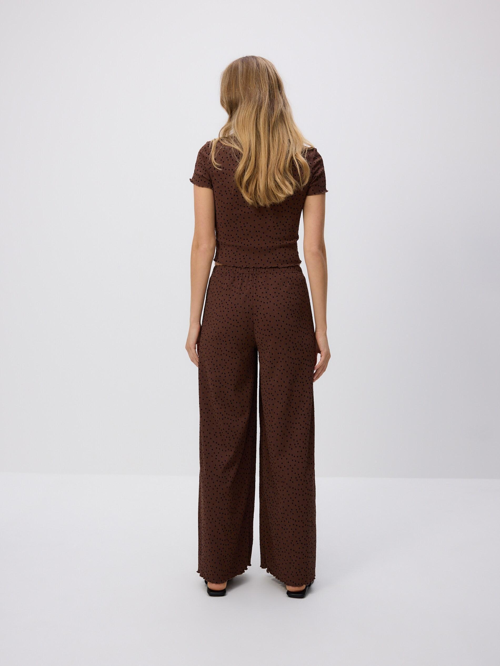 Brown Polka Dot Trousers, Brown, large image number 2