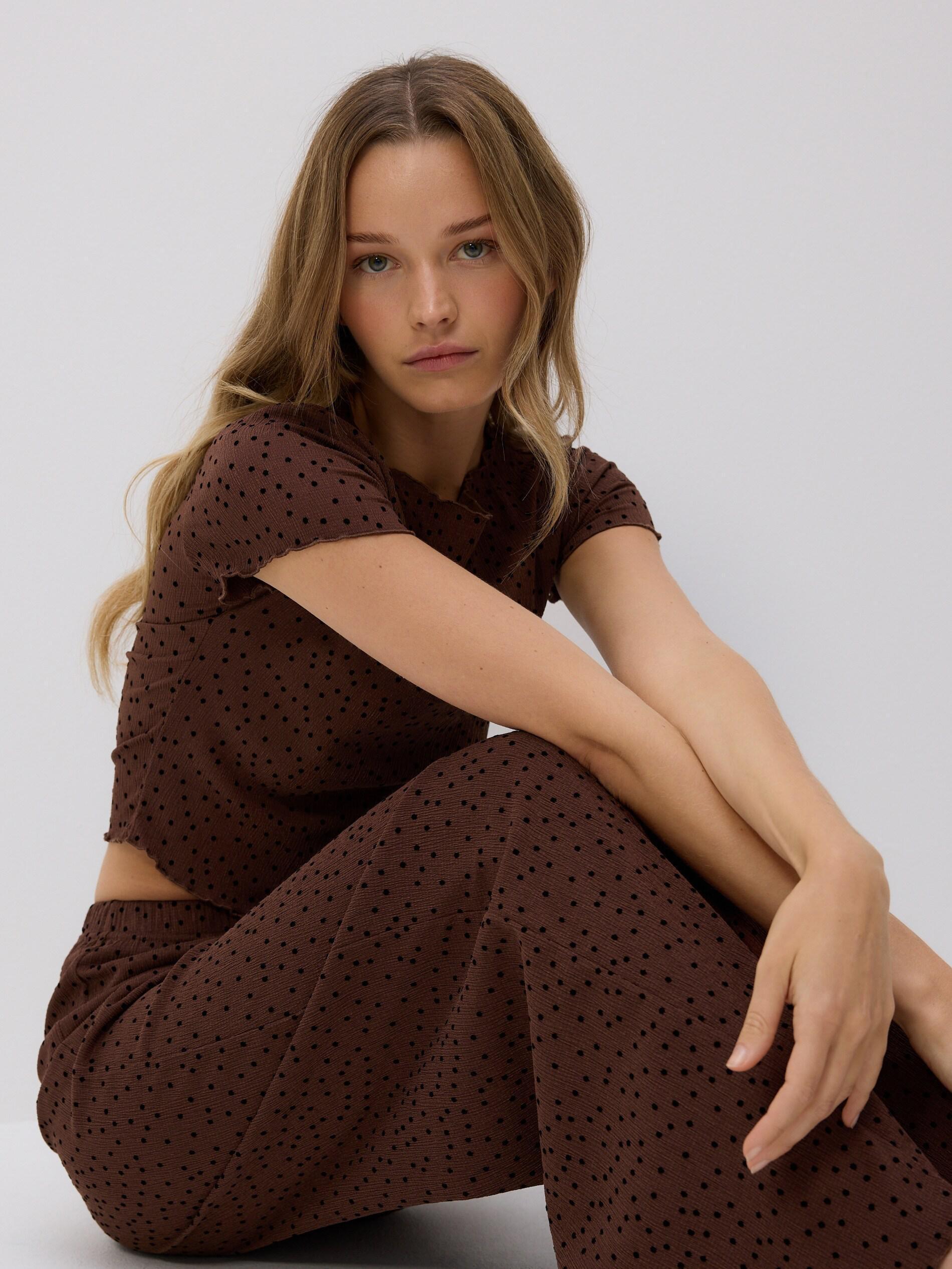 Brown Polka Dot Trousers, Brown, large image number 3