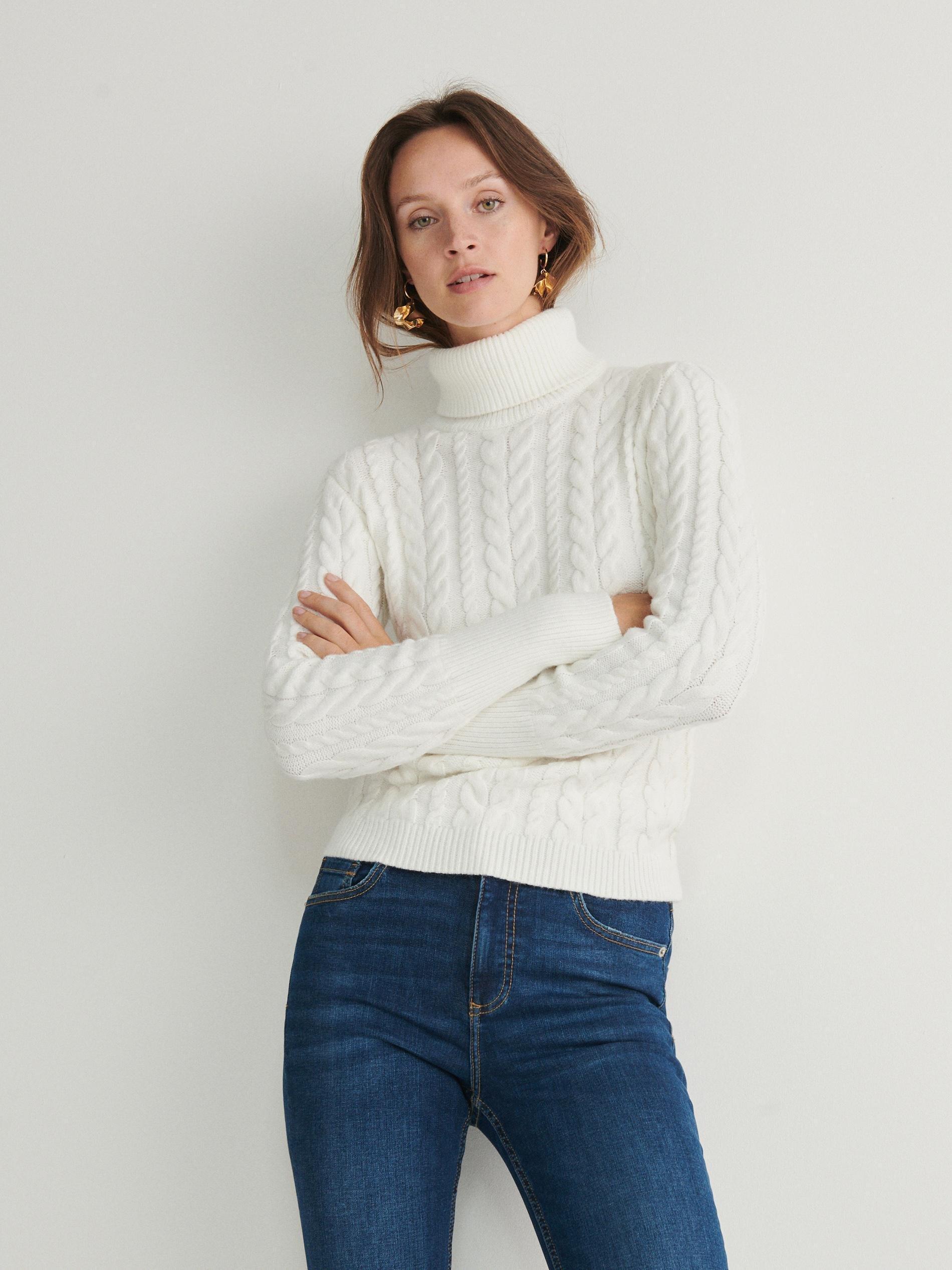 Cream Turtleneck Jumper, , large image number 2
