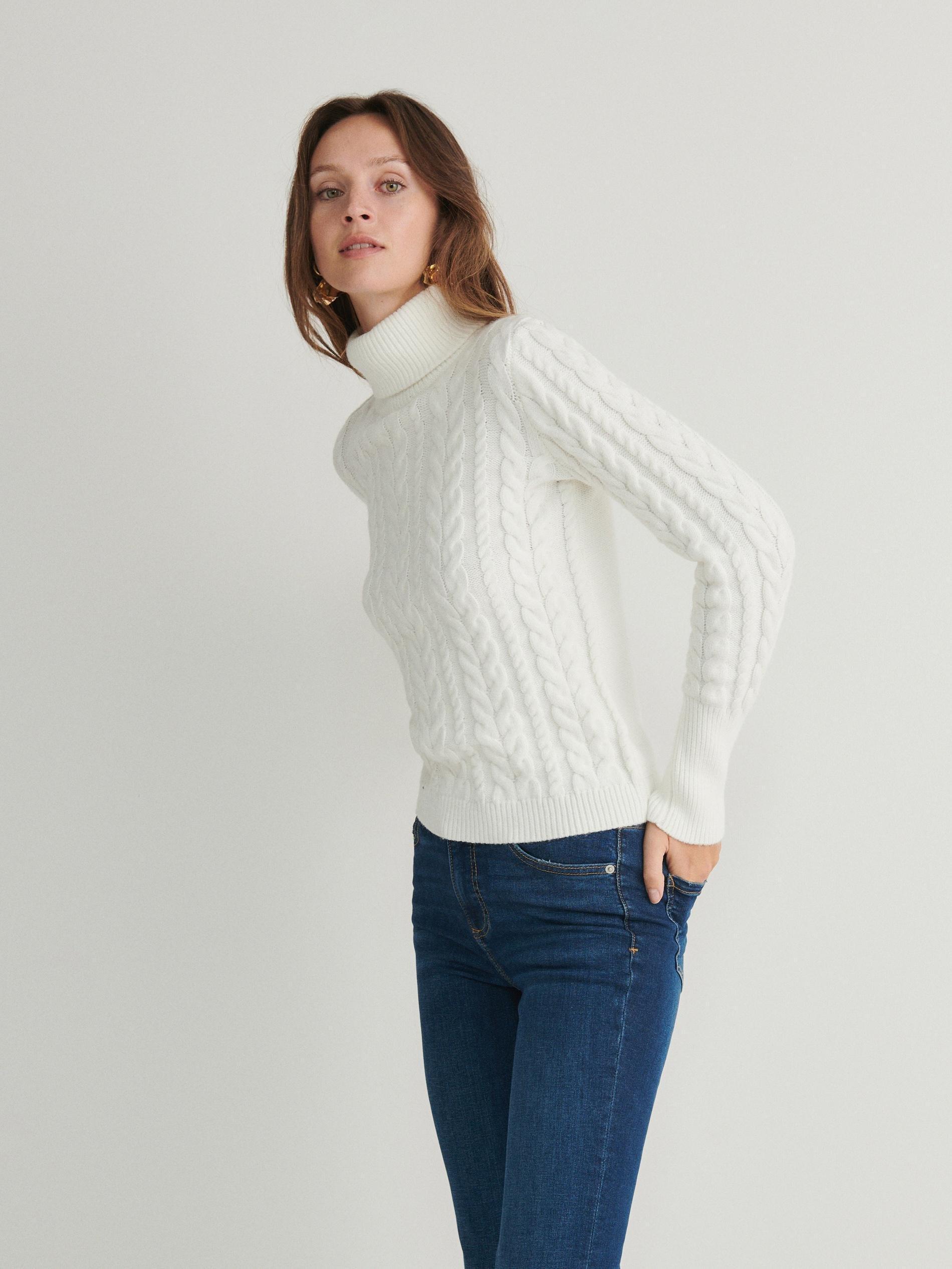 Cream Turtleneck Jumper, , large image number 3