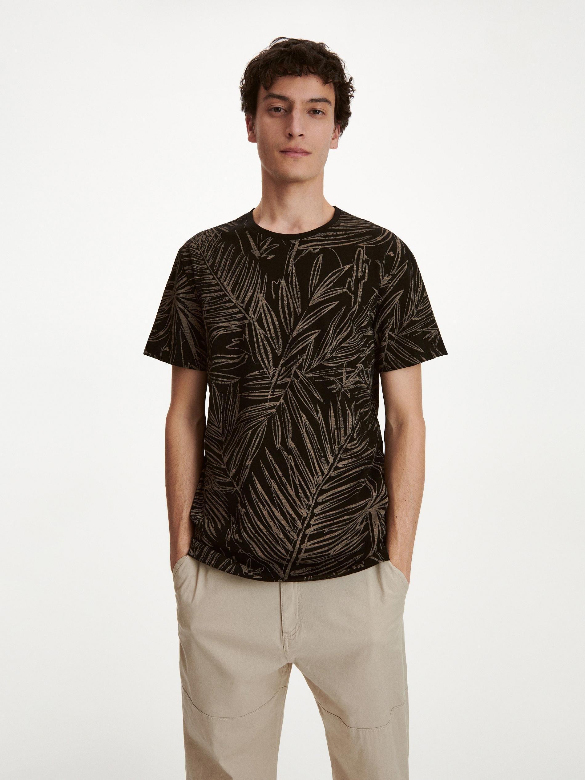 Black Regular Fit T-Shirt With Print, , large image number 1