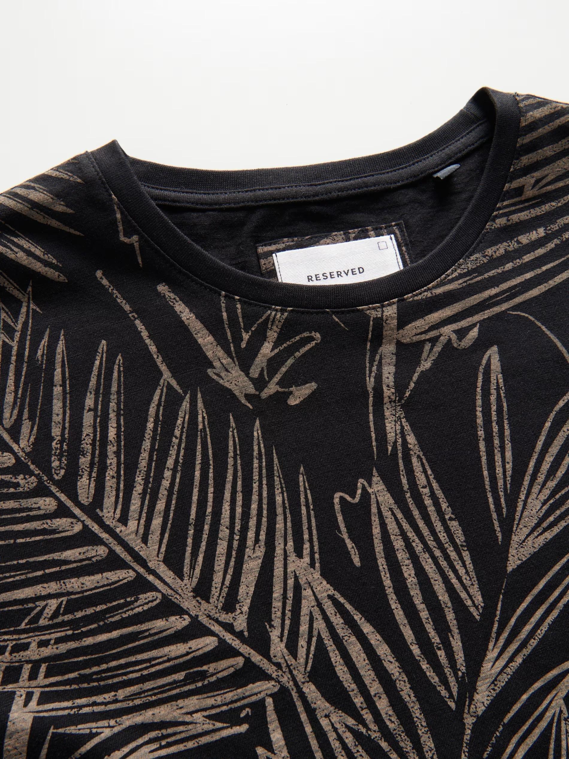 Black Regular Fit T-Shirt With Print, , large image number 5