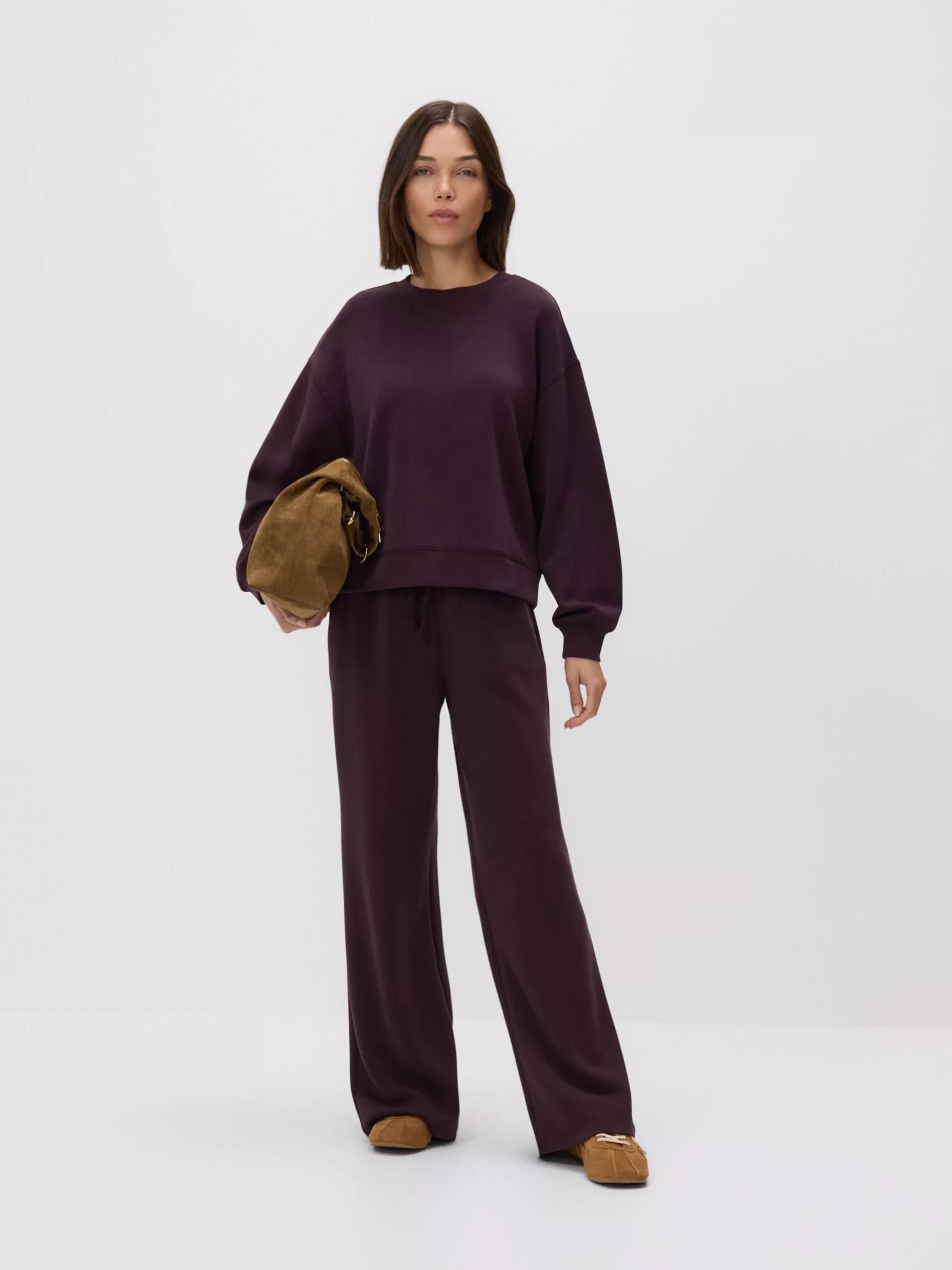 Purple Wide Leg Trousers, Purple, medium