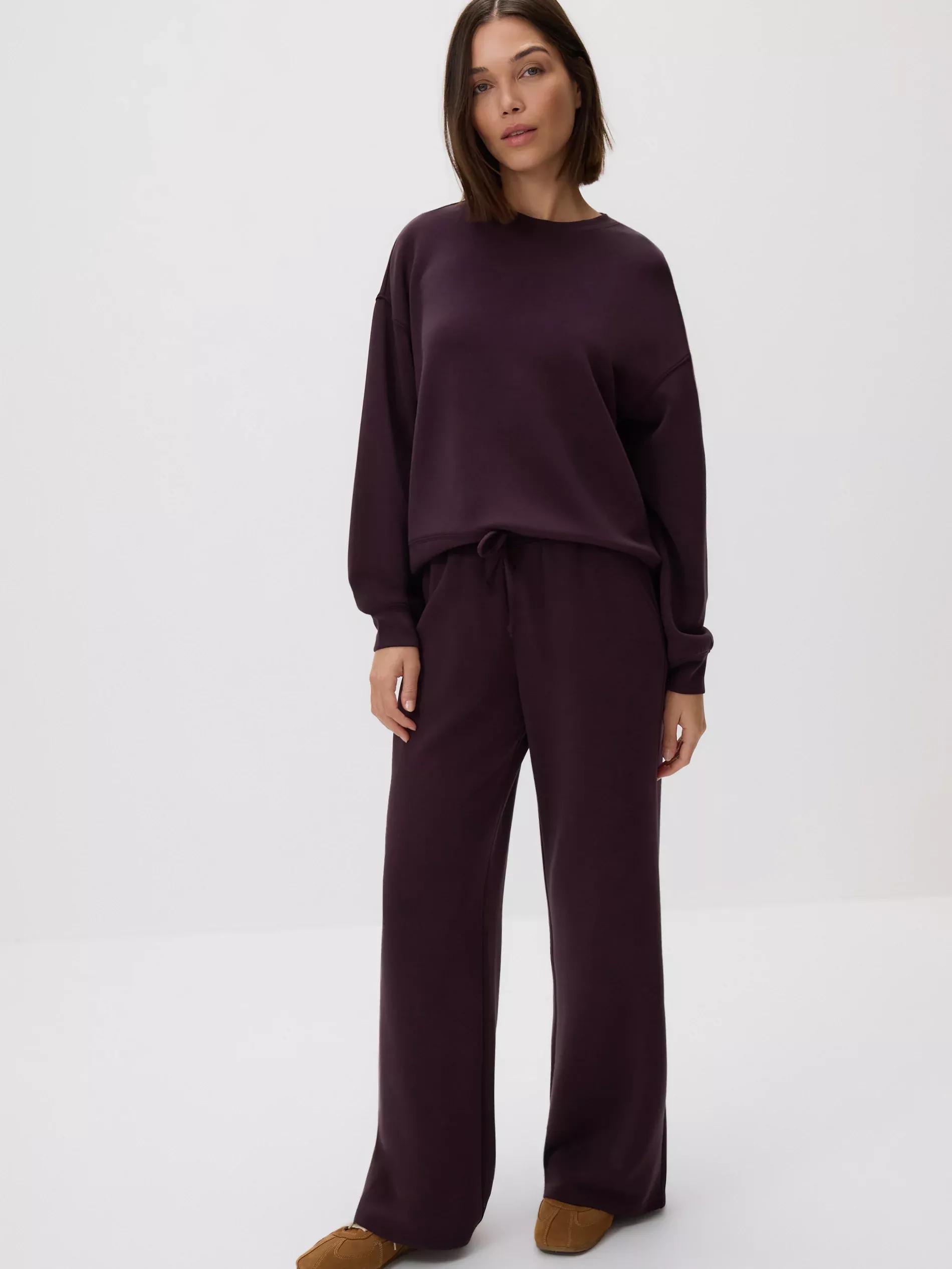 Purple Wide Leg Trousers, Purple, medium