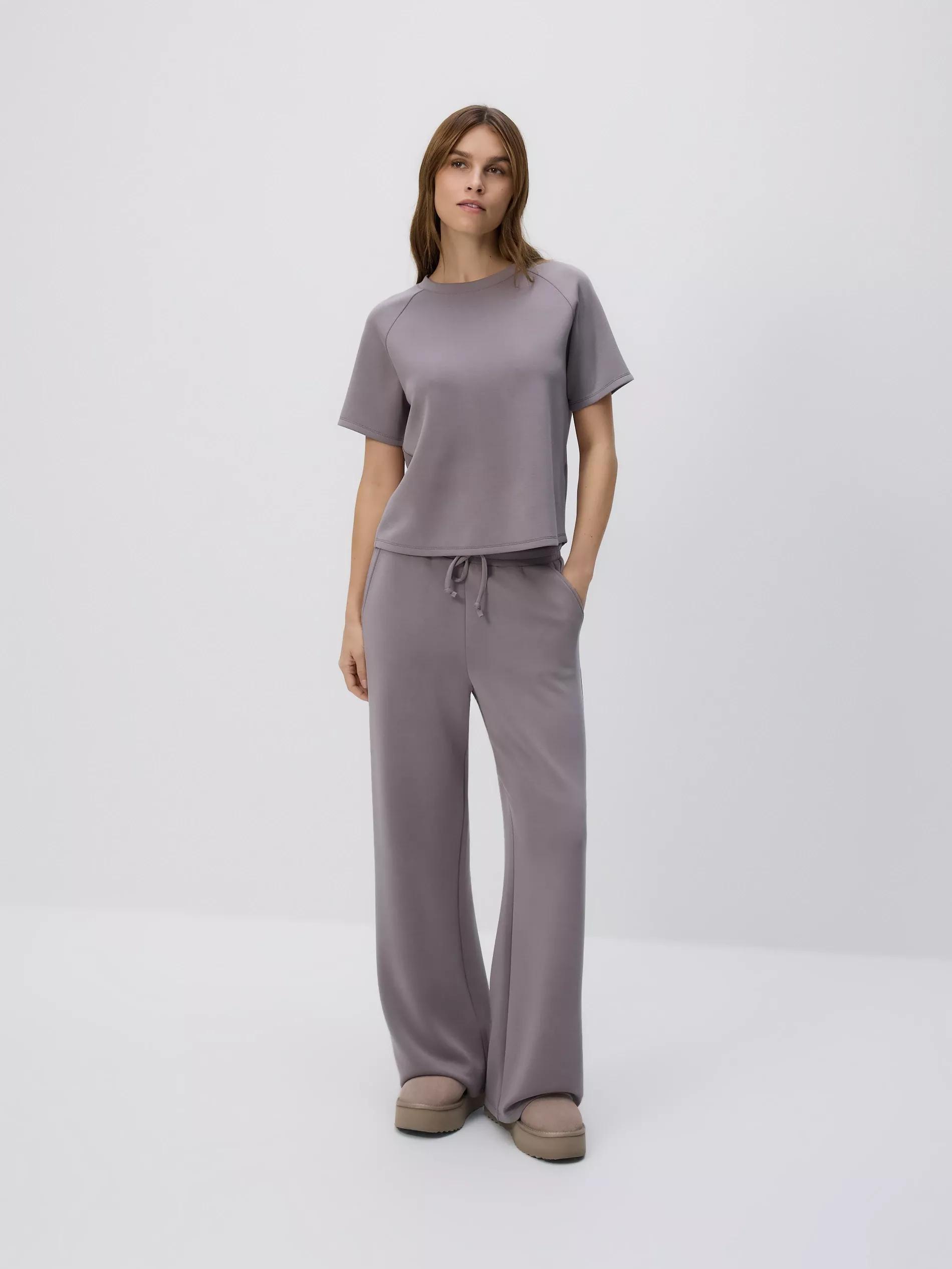 Brown Wide Leg Trousers, Brown, large image number 0