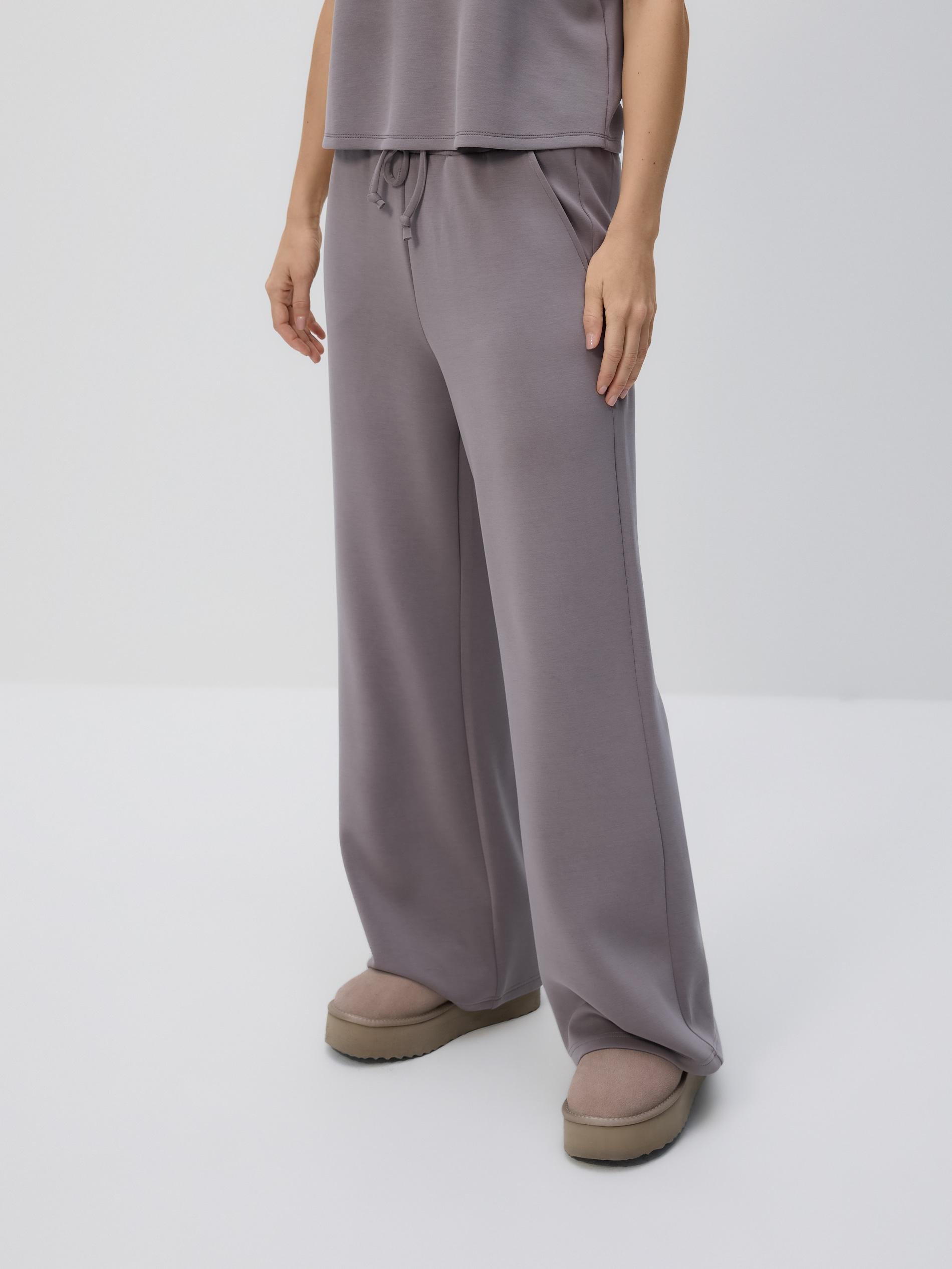 بنطال واسع الساق بني, Brown, large image number 1