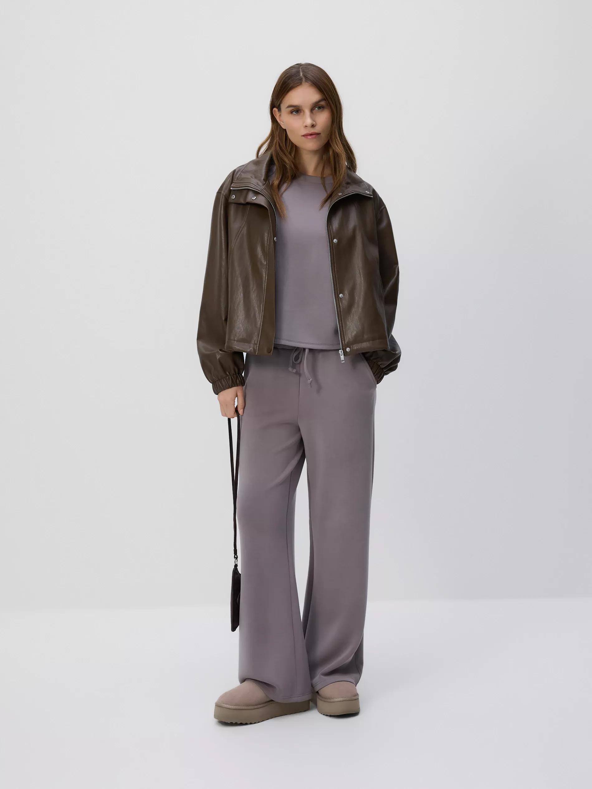 Brown Wide Leg Trousers, Brown, large image number 3