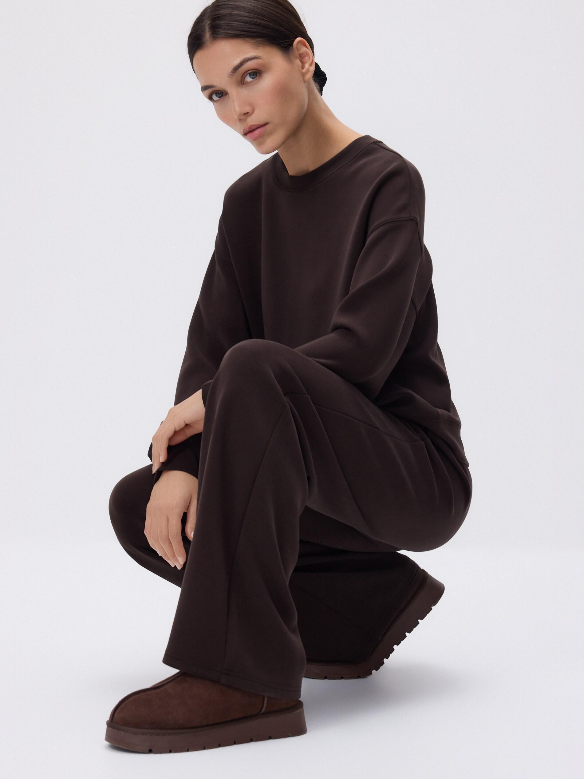 Brown Wide Leg Trousers, Brown, medium