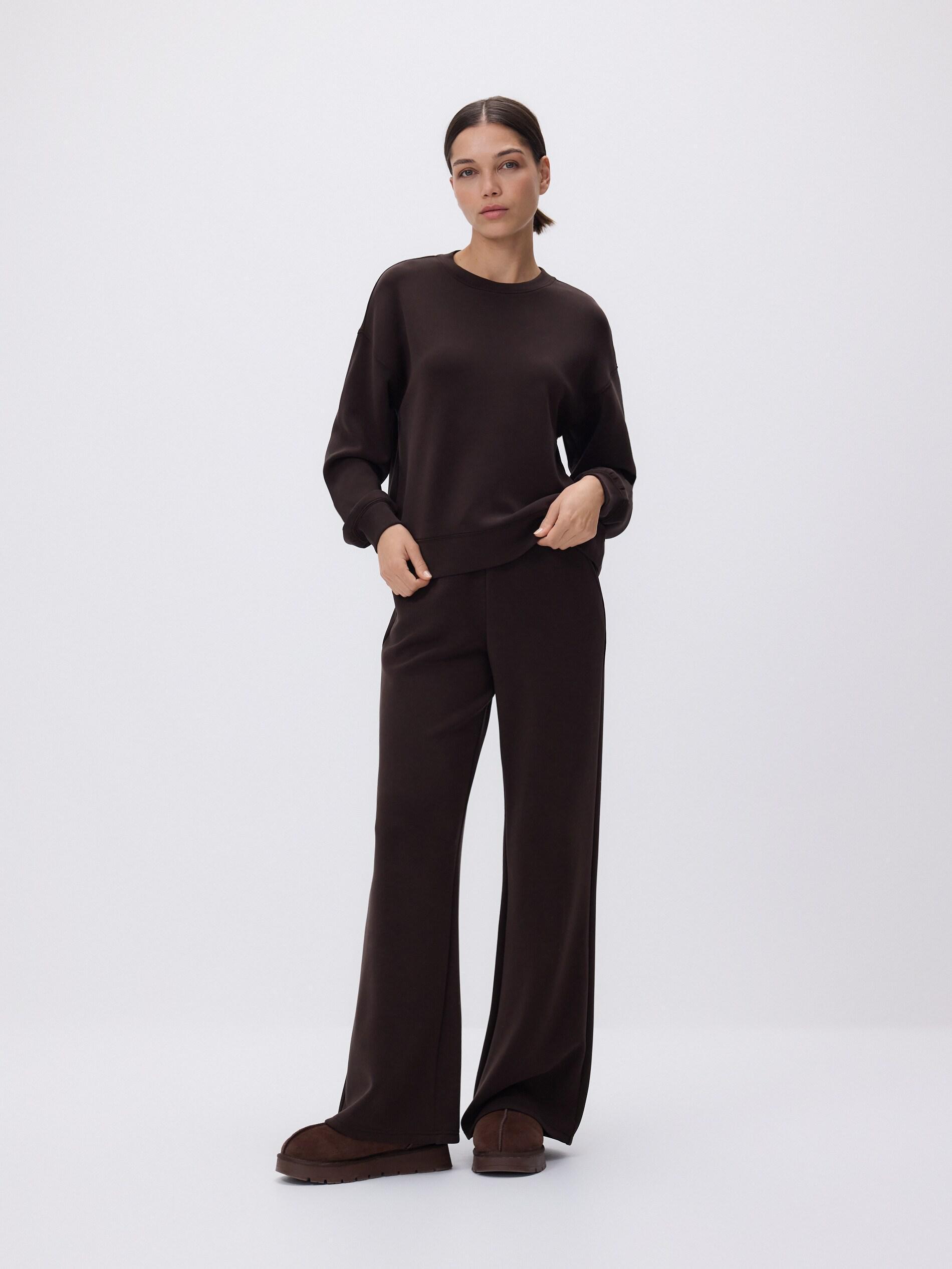 Brown Wide Leg Trousers, Brown, medium