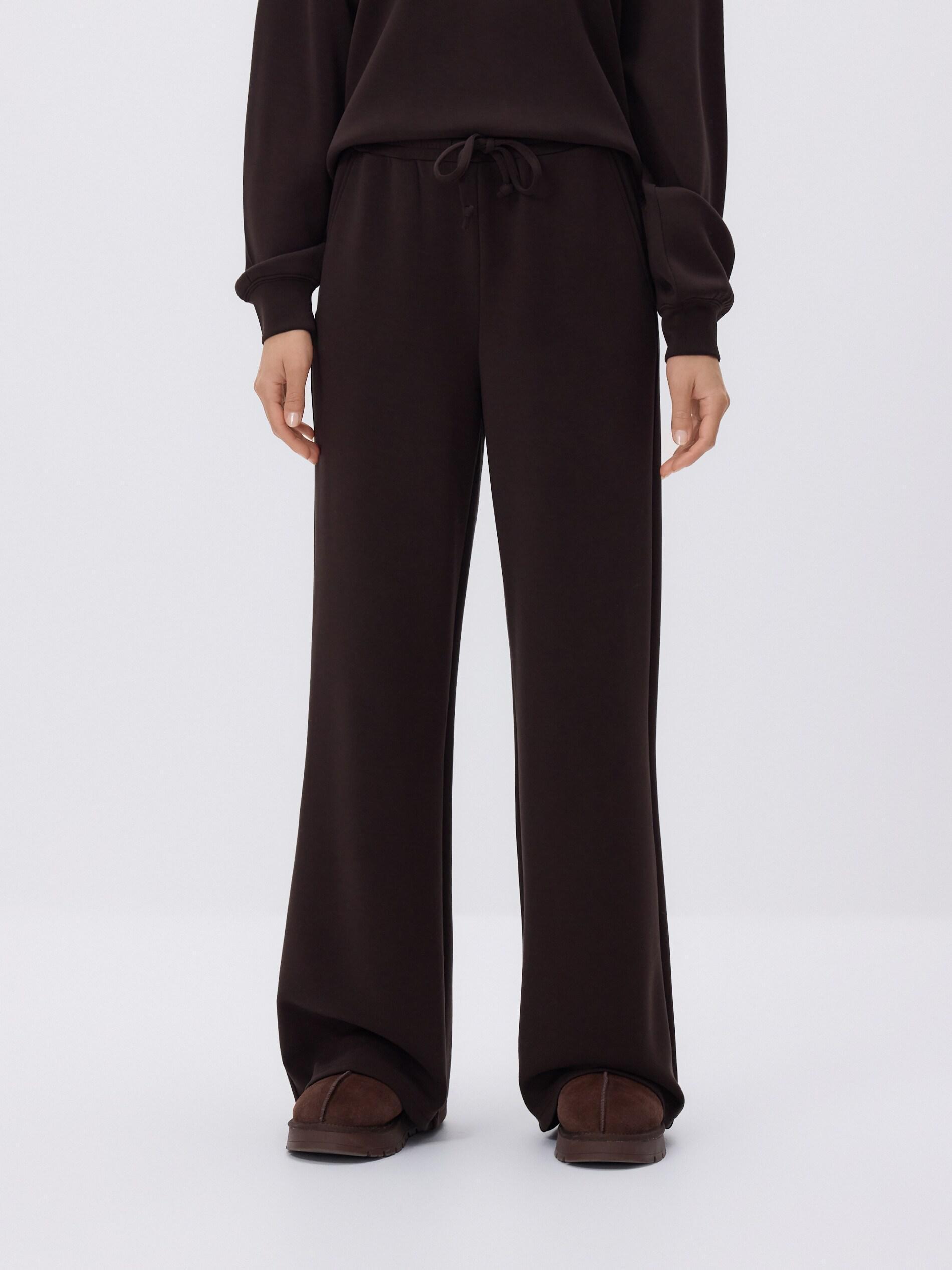 Brown Wide Leg Trousers, Brown, large image number 5