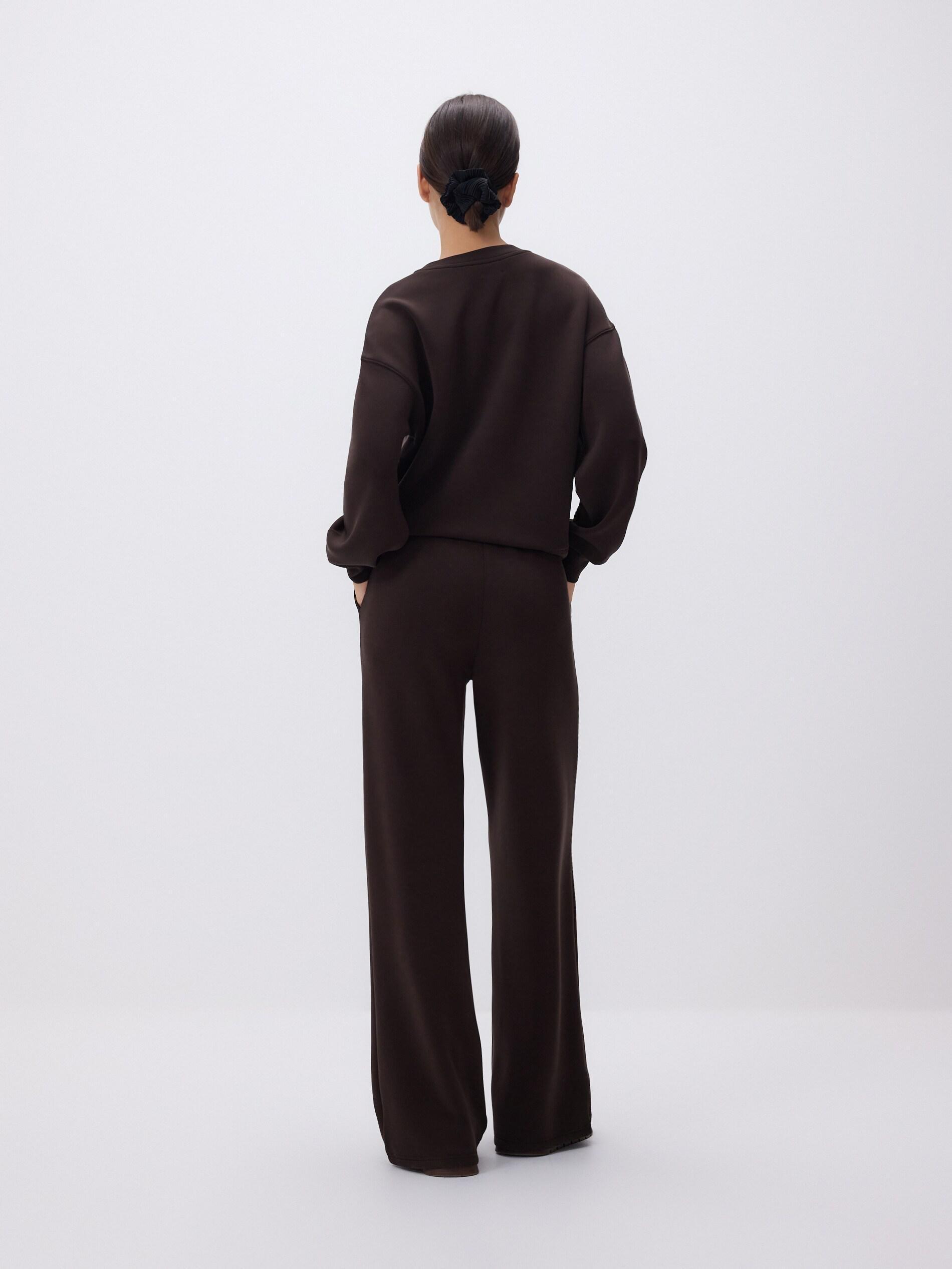 Brown Wide Leg Trousers, Brown, large image number 6
