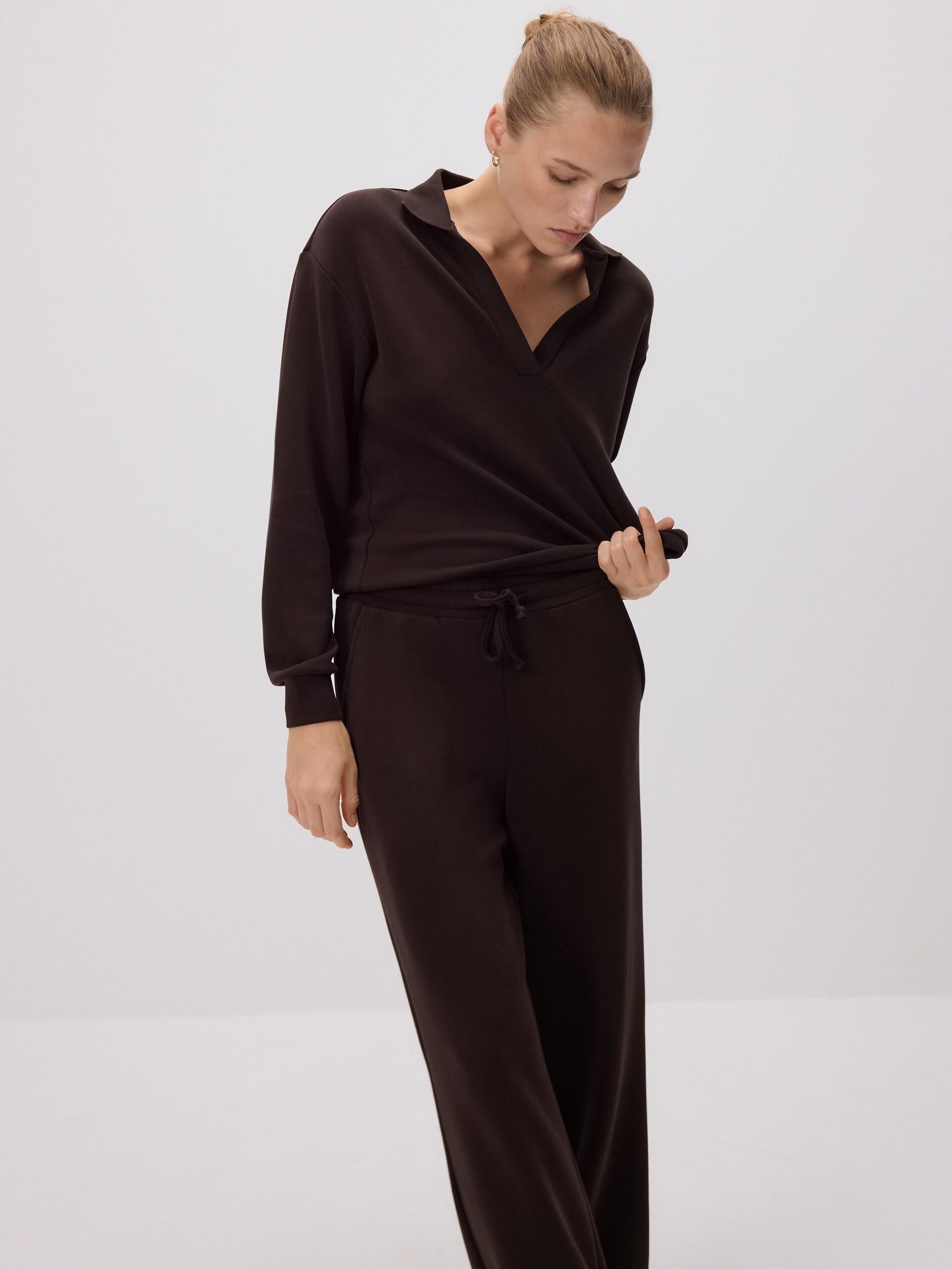 Brown Wide Leg Trousers, Brown, large image number 7