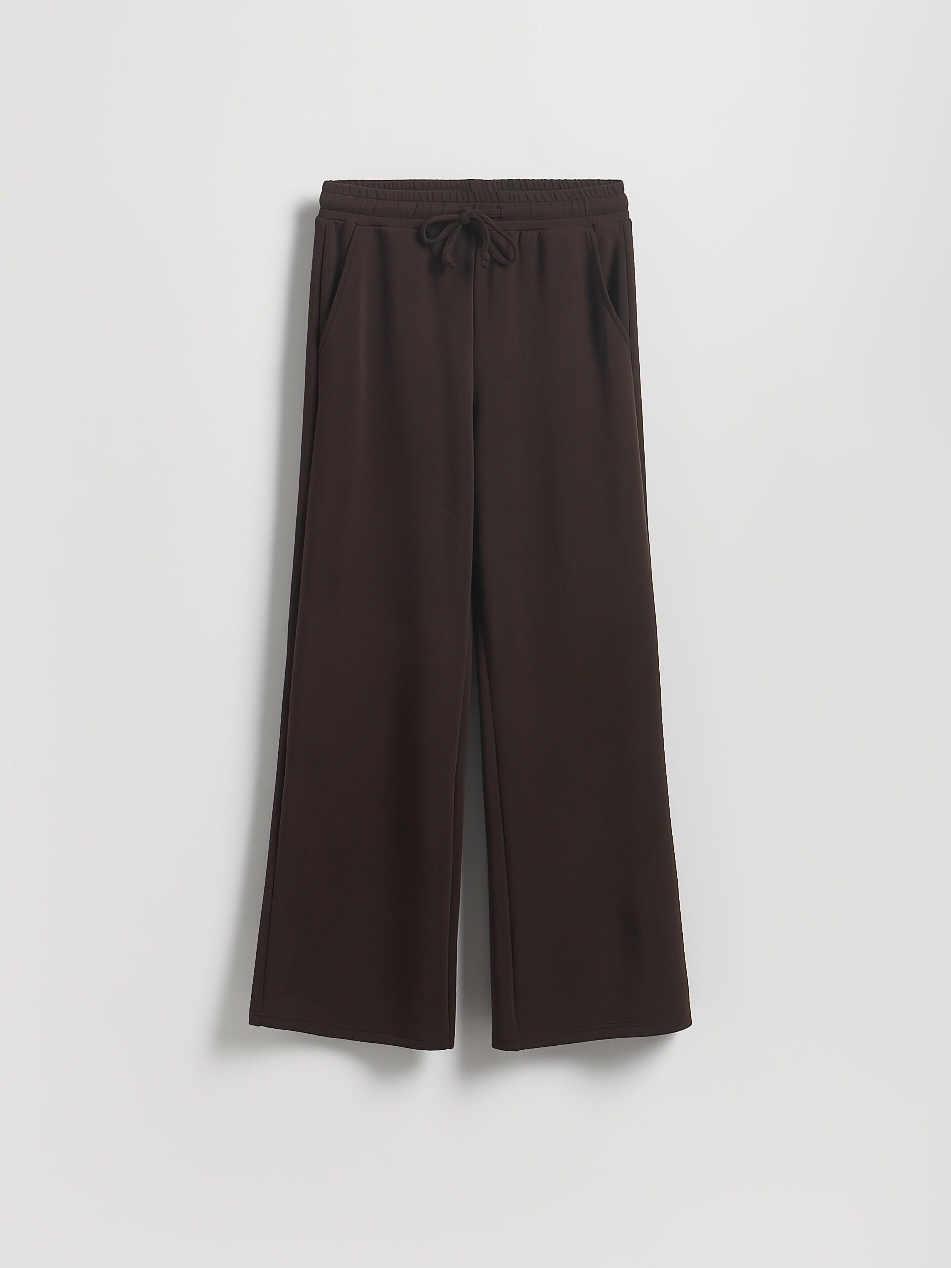 Brown Wide Leg Trousers, Brown, large image number 8