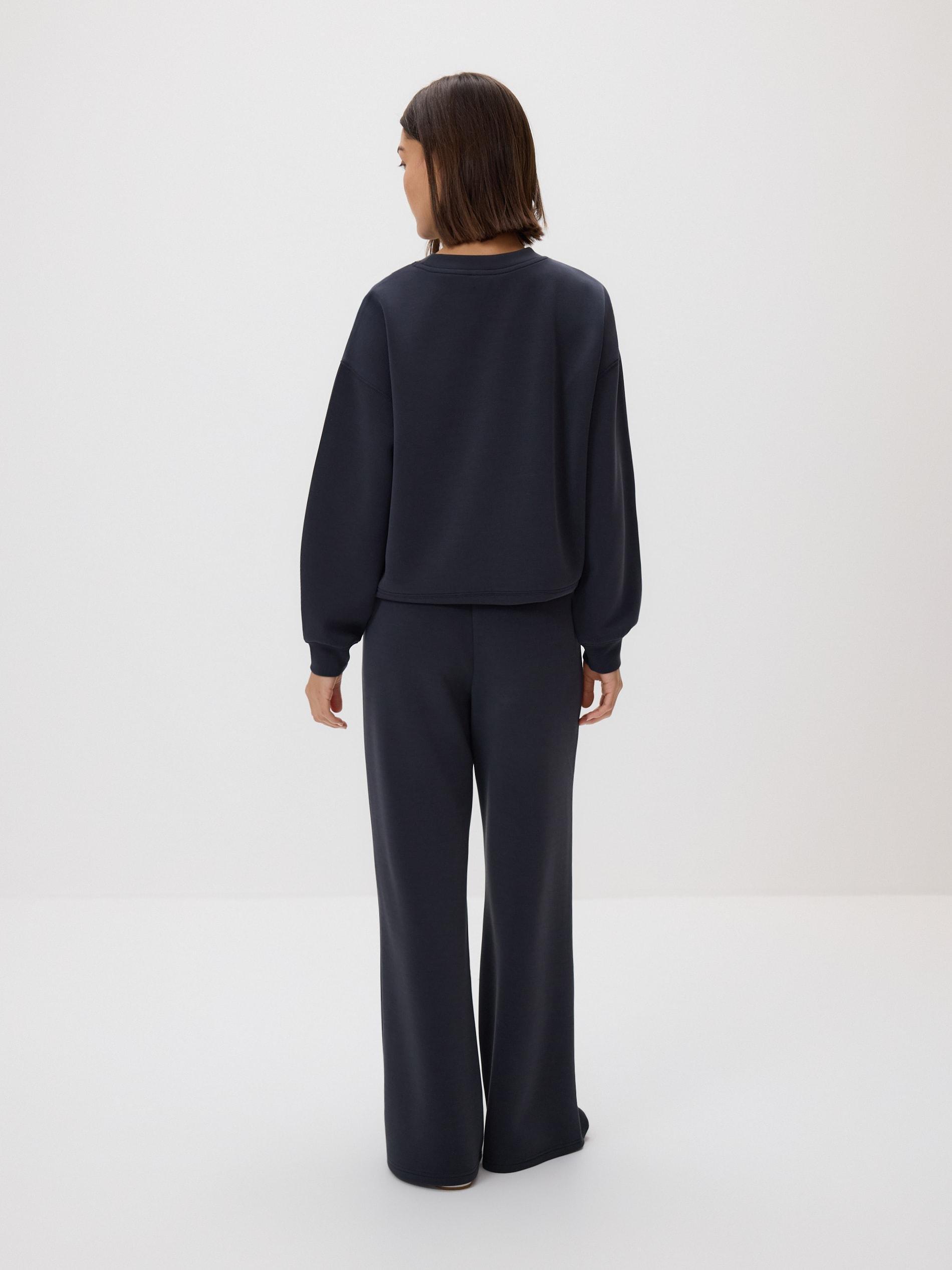 Grey Wide Leg Trousers, Grey, large image number 1