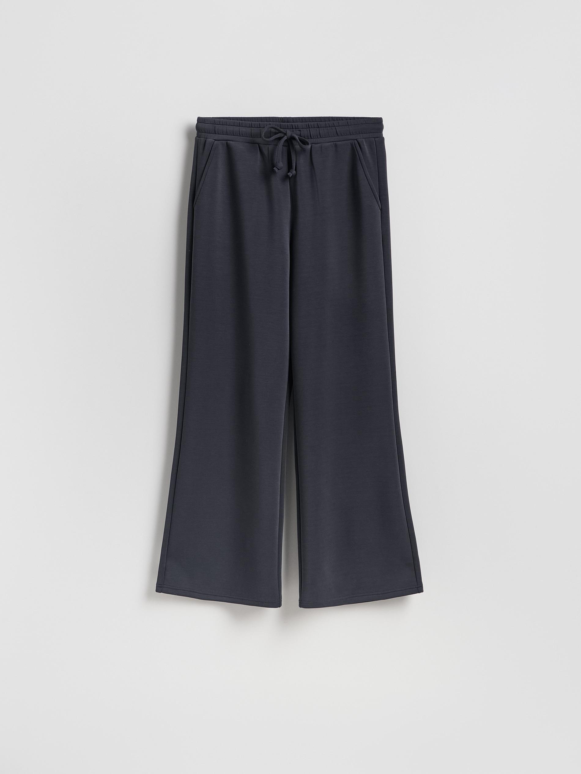 Grey Wide Leg Trousers, Grey, large image number 3