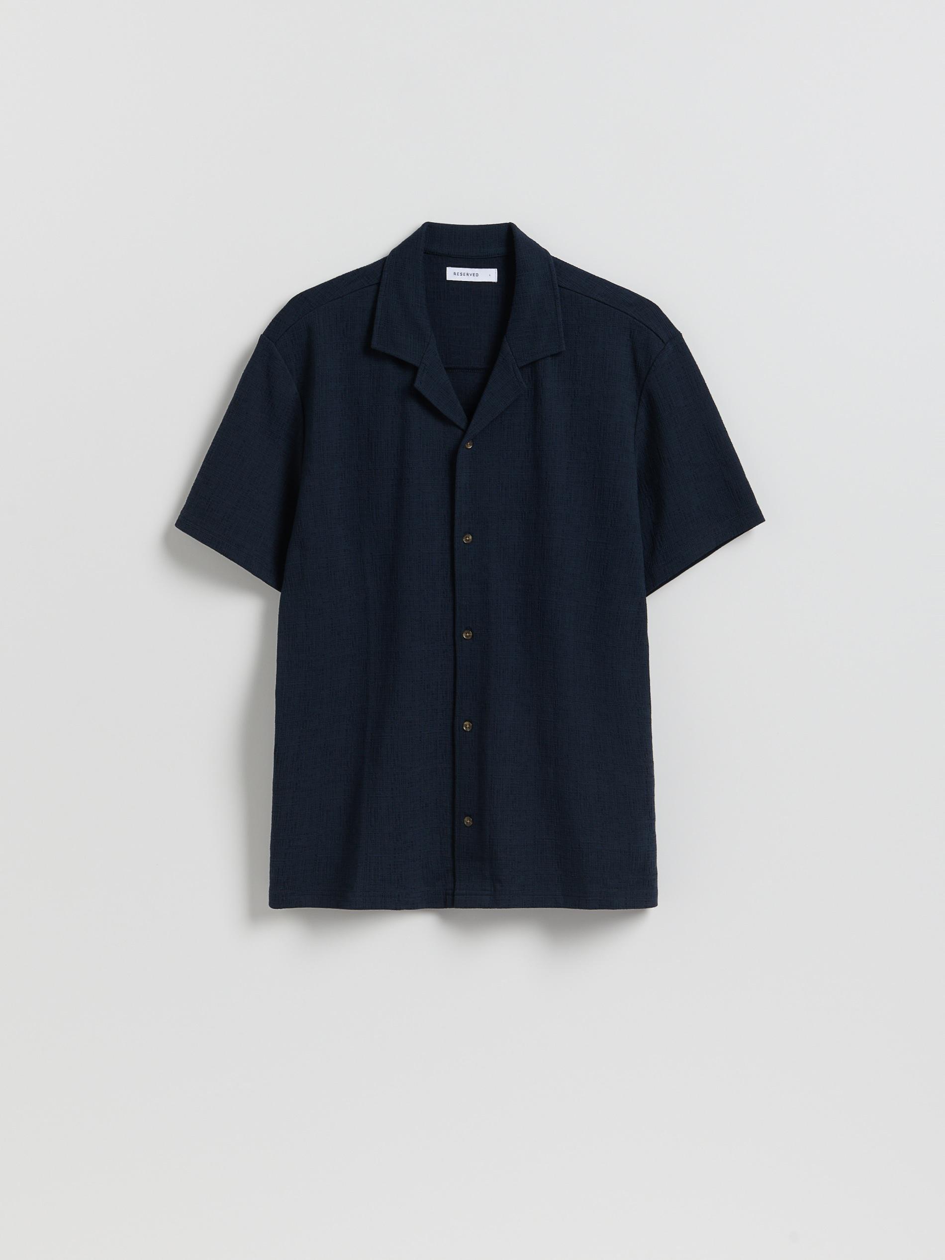 Navy Structural Fabric Regular Fit Shirt, Navy, large image number 0