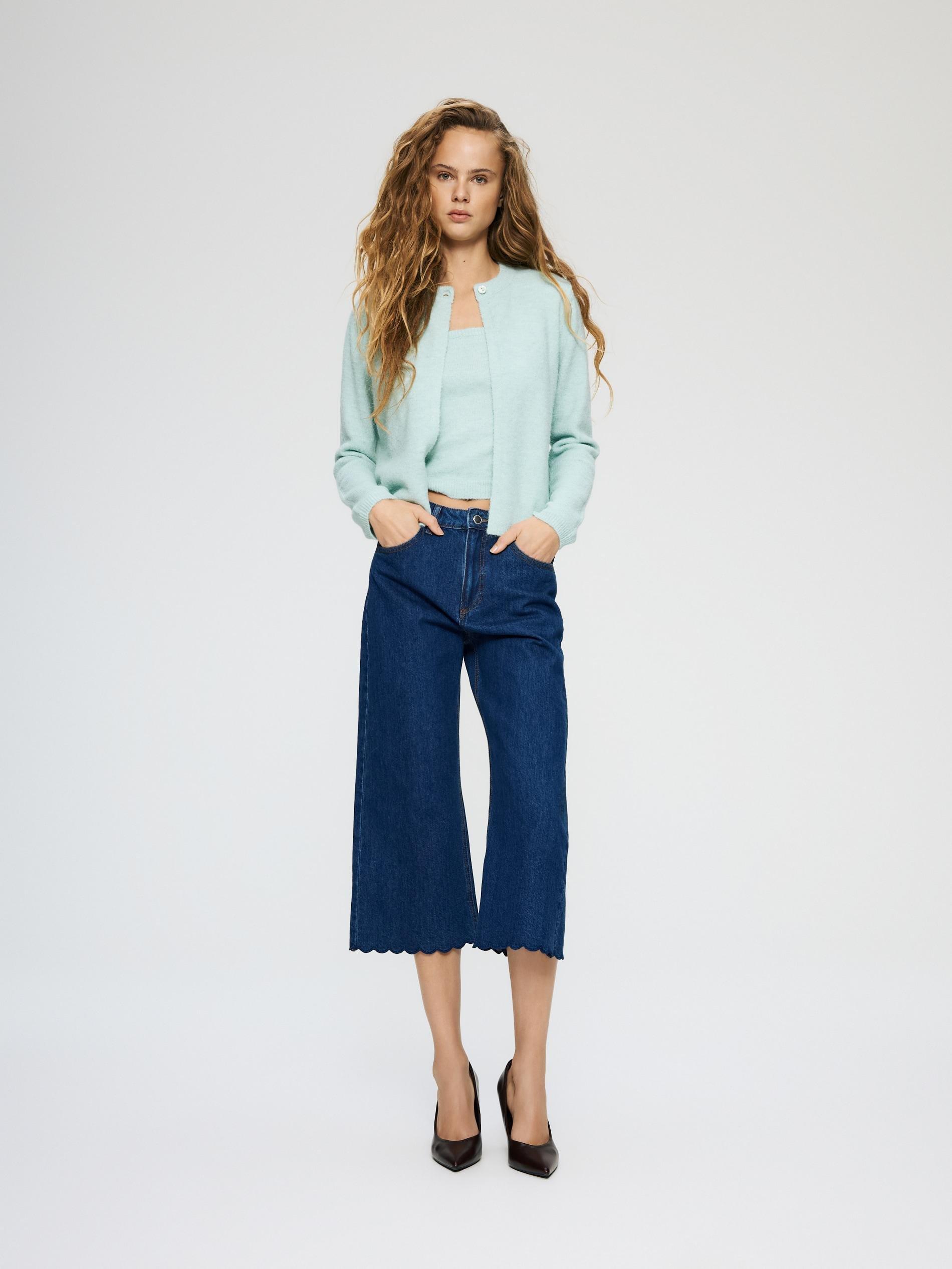 Turquoise Wool Blend Cardigan, Turquoise, large image number 3