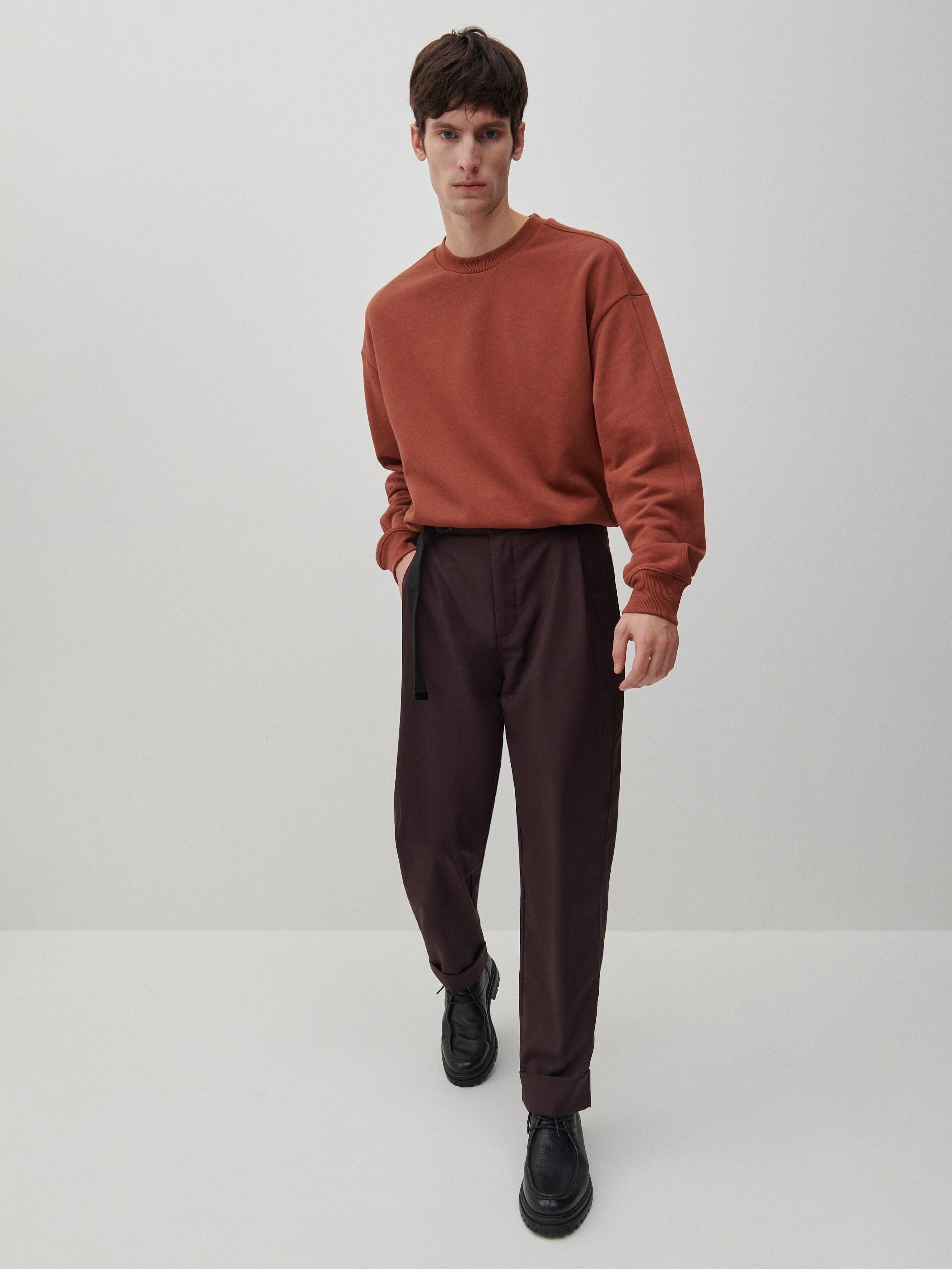 Spicy Red Plain Sweatshirt, Men, , large image number 1