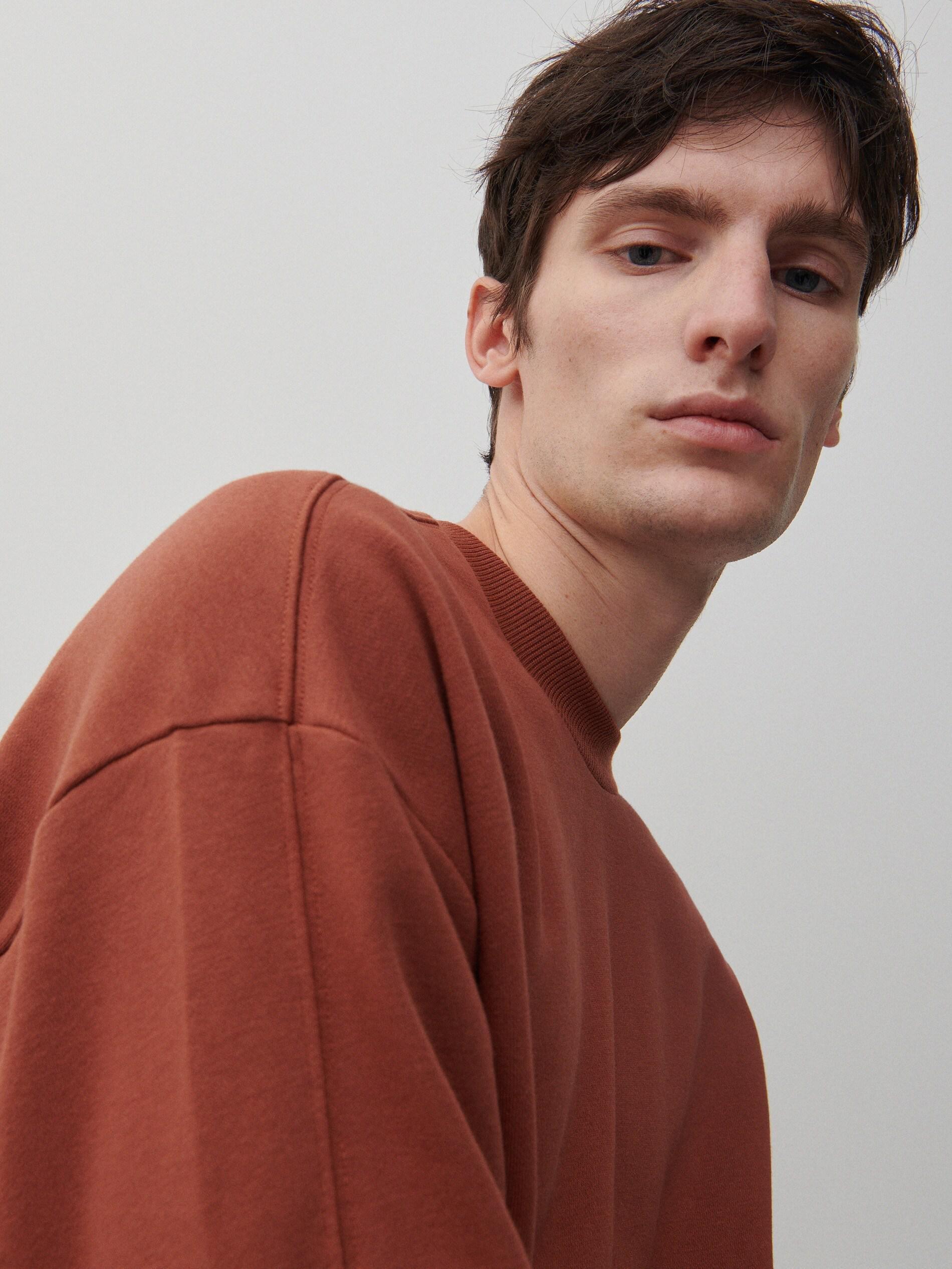 Spicy Red Plain Sweatshirt, Men, , large image number 3