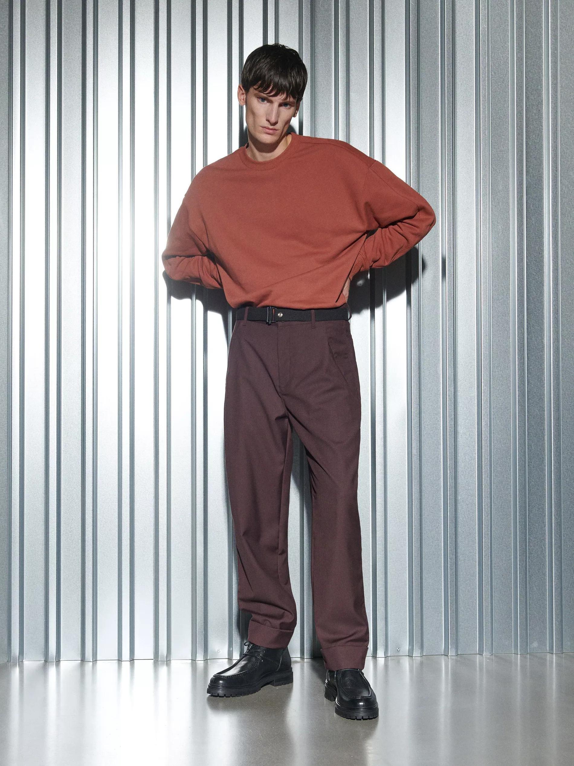 Spicy Red Plain Sweatshirt, Men, , large image number 7