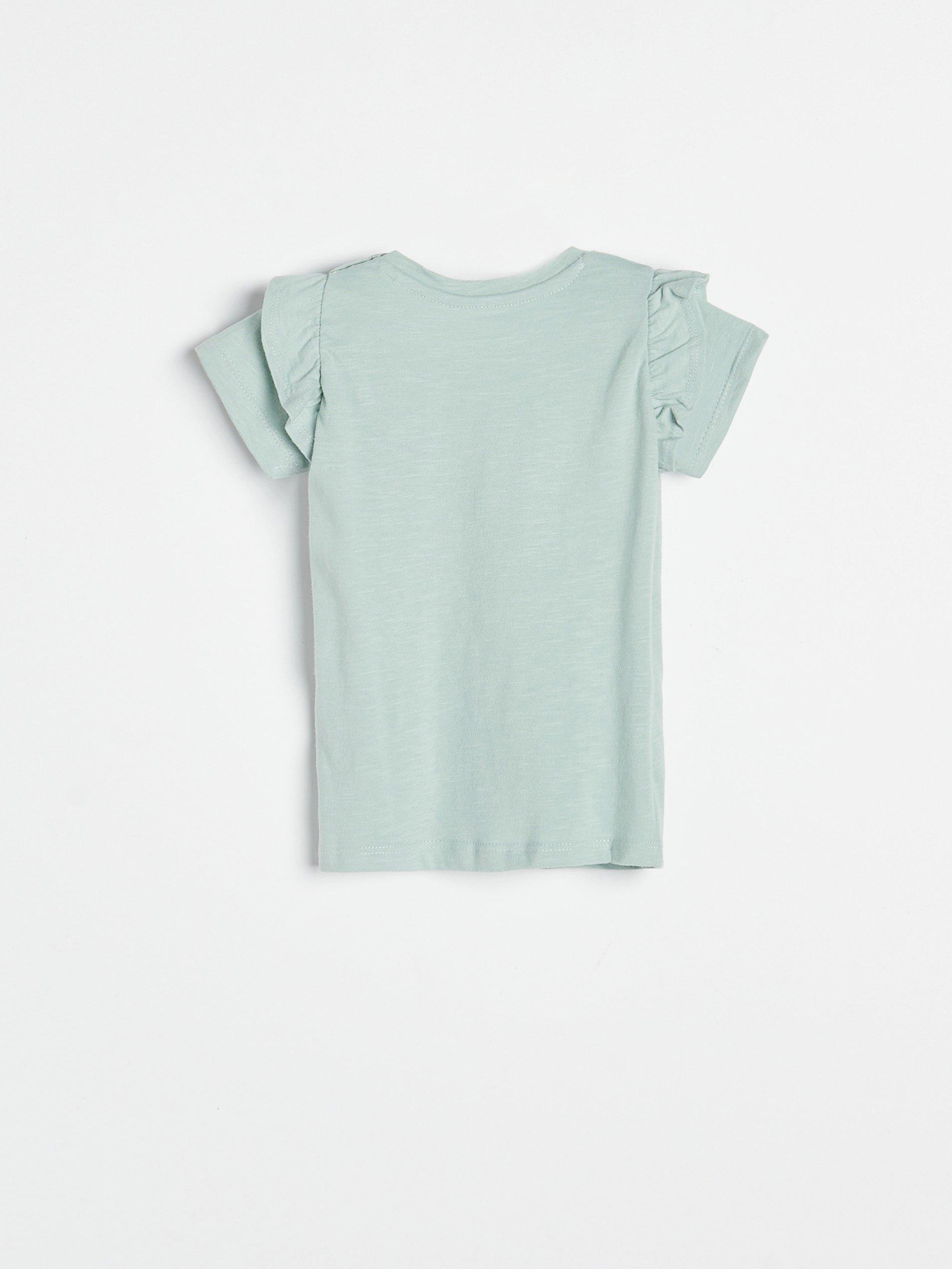Light Turquoise Cotton T-Shirt, Kids Girl, , large image number 2