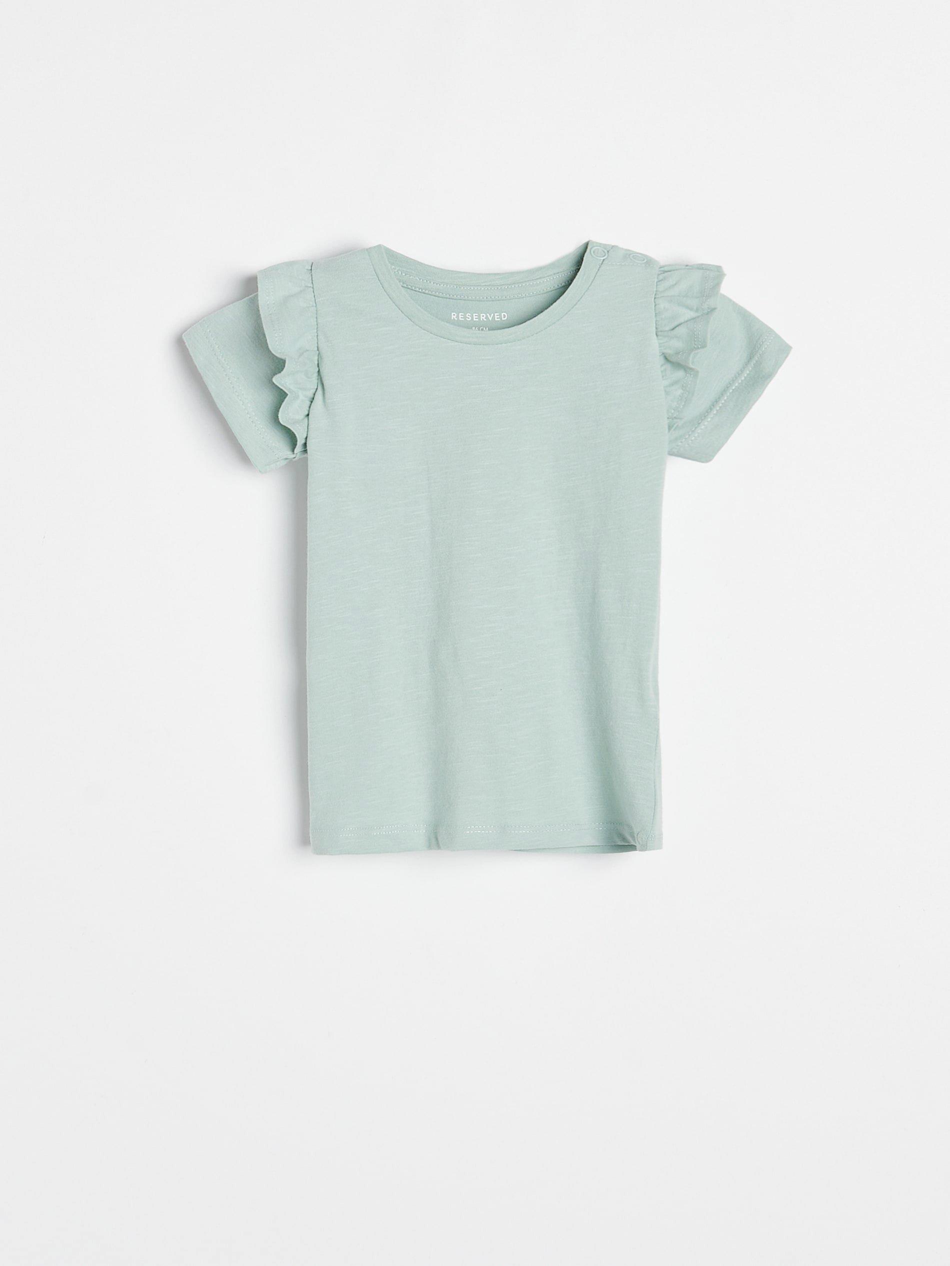 Light Turquoise Cotton T-Shirt, Kids Girl, , large image number 3