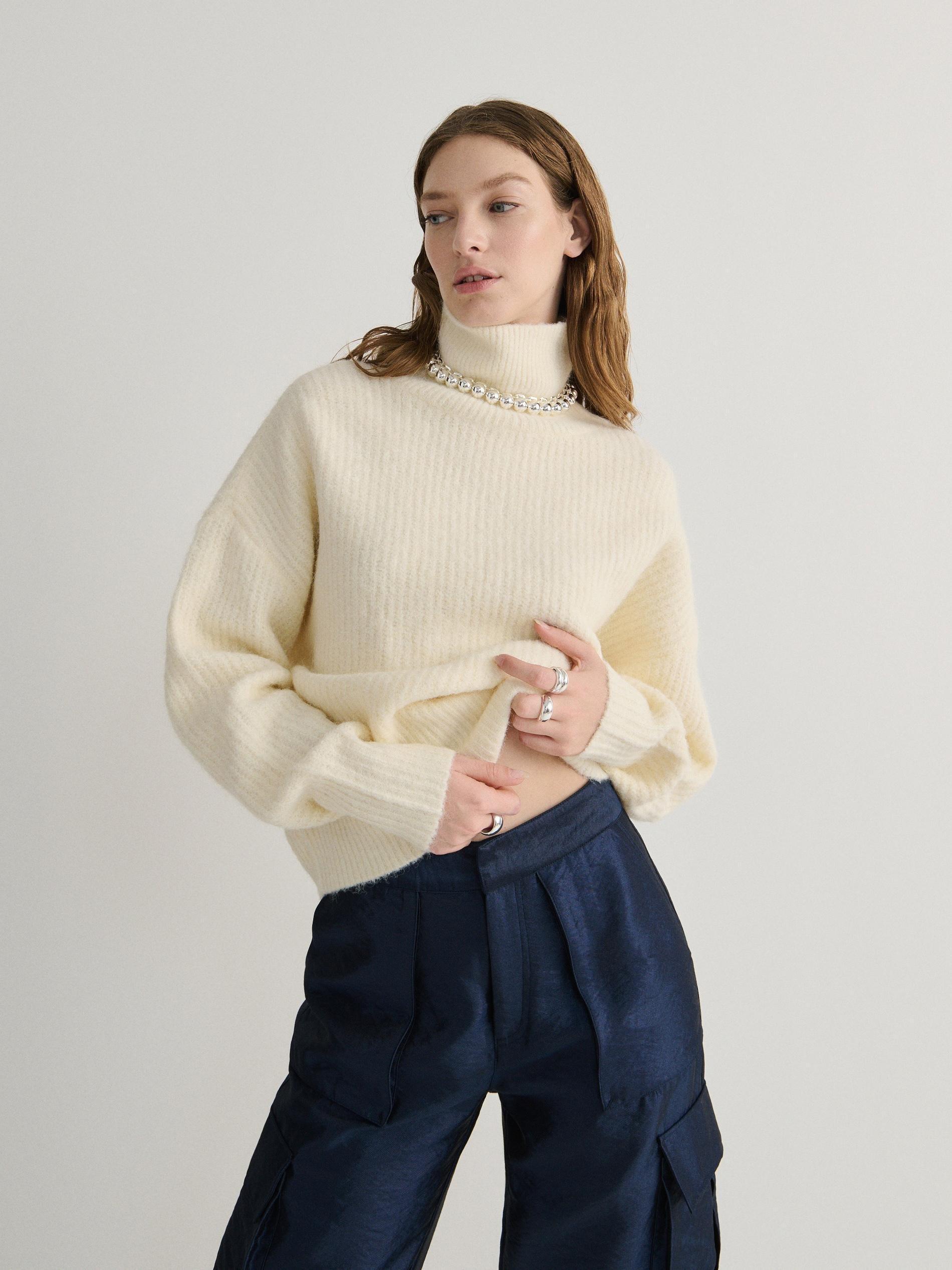 White Wool Blend Jumper, , large image number 4