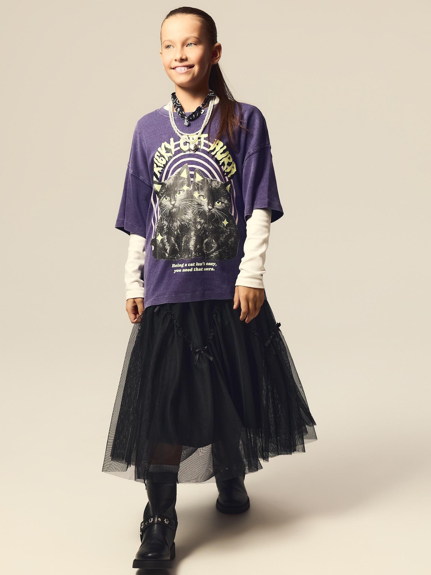 Black Tulle Skirt With Bows, Black, large image number 4