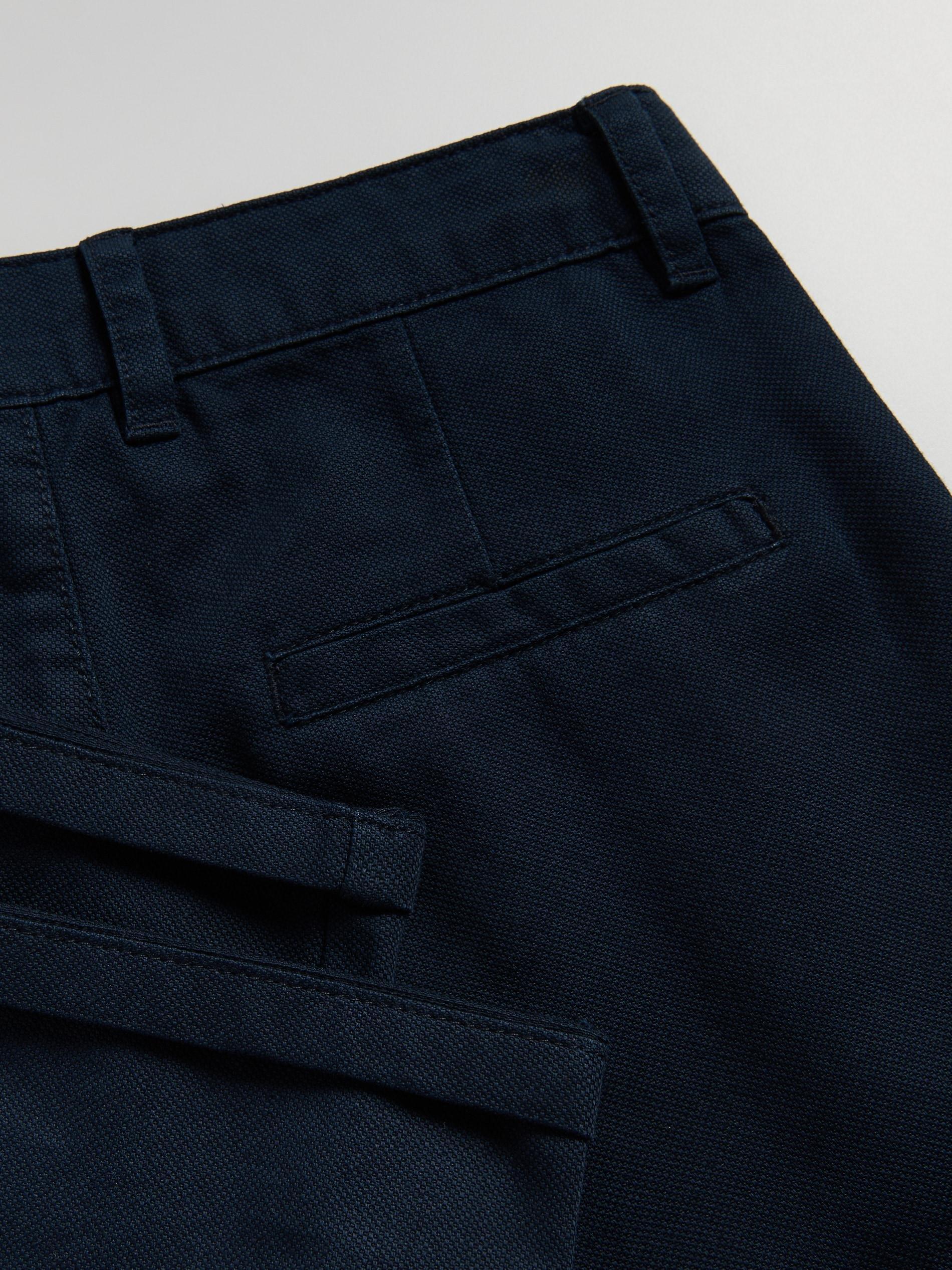 NAVY Structural fabric chino trousers with belt, , large image number 2
