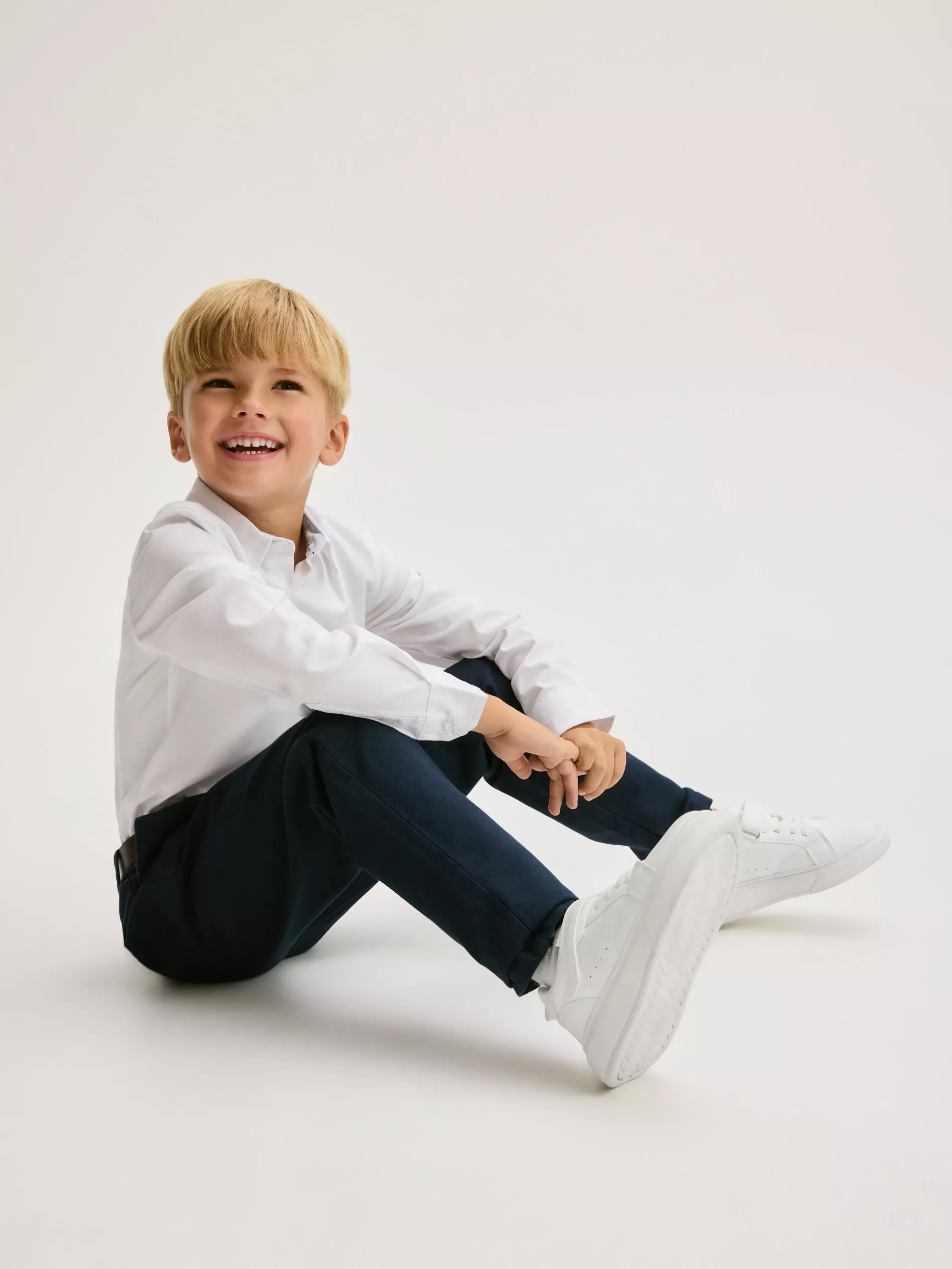 Navy Chino Trousers, Navy, large image number 5