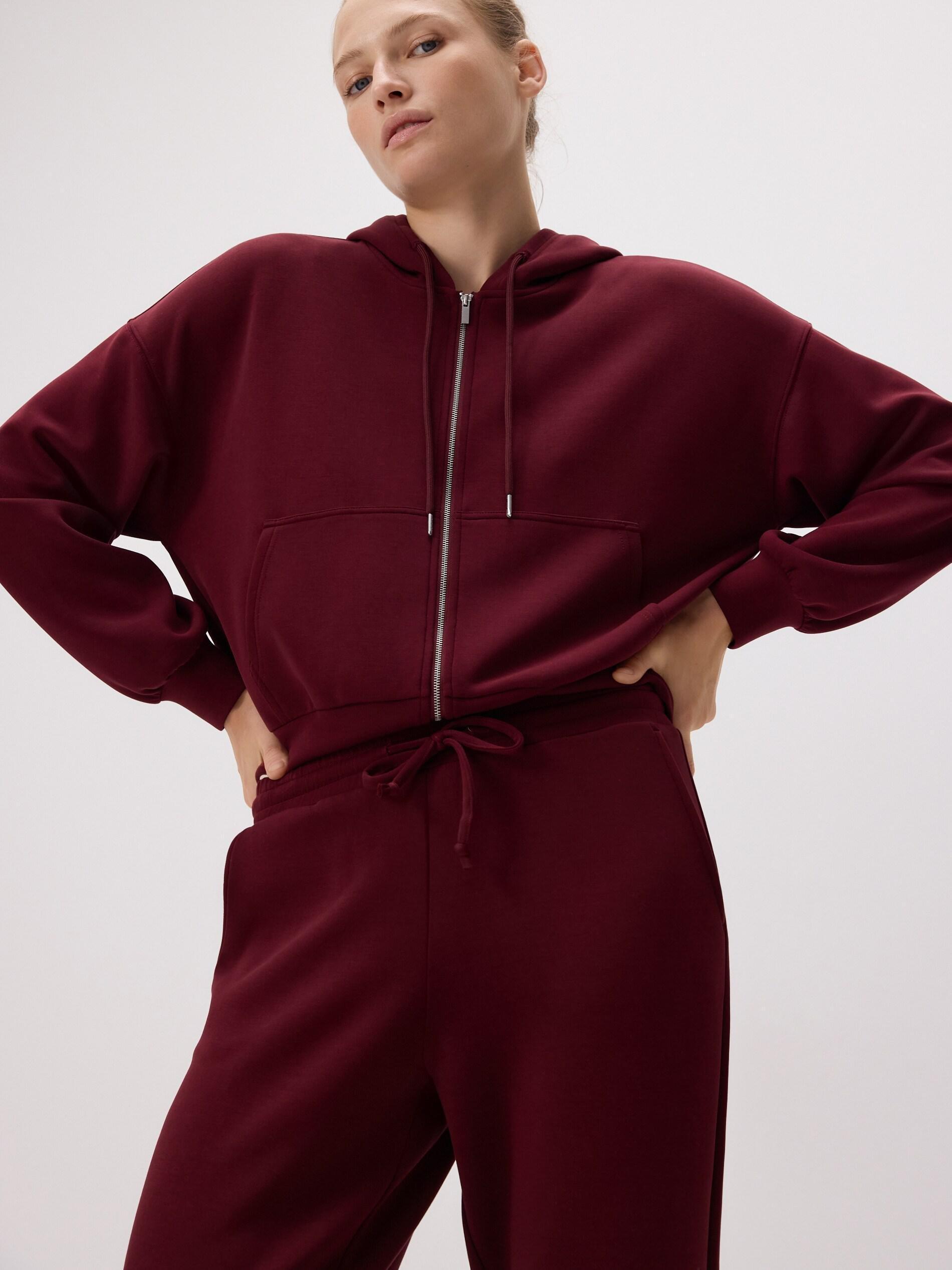 Maroon Modal Sweatpants, Burgundy, large image number 3